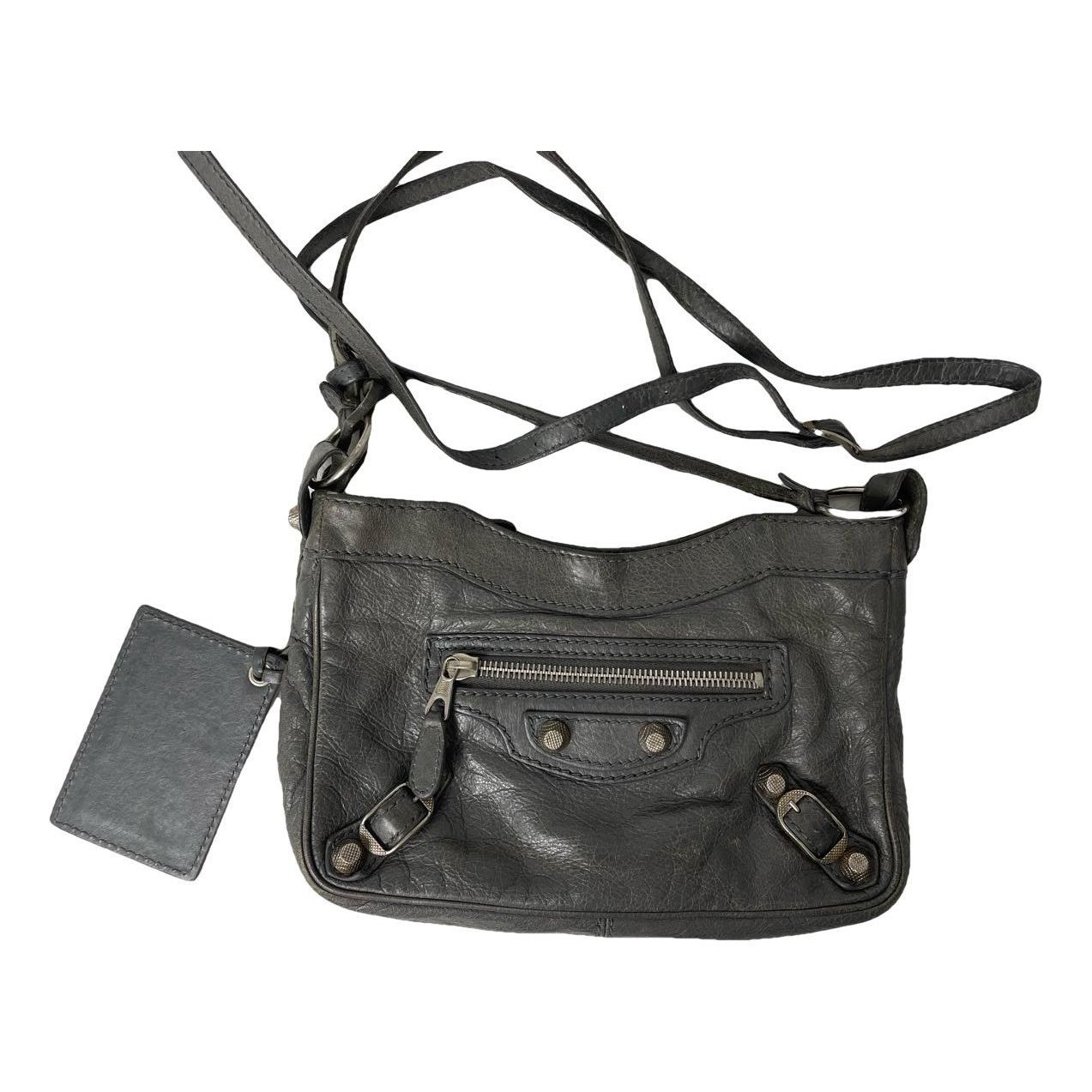 Hip leather handbag