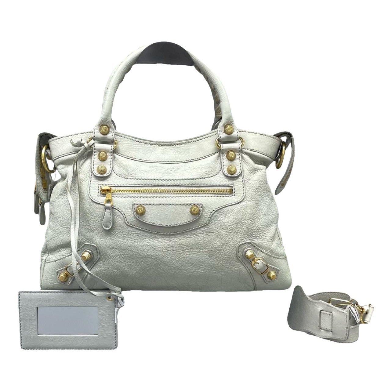 City leather satchel