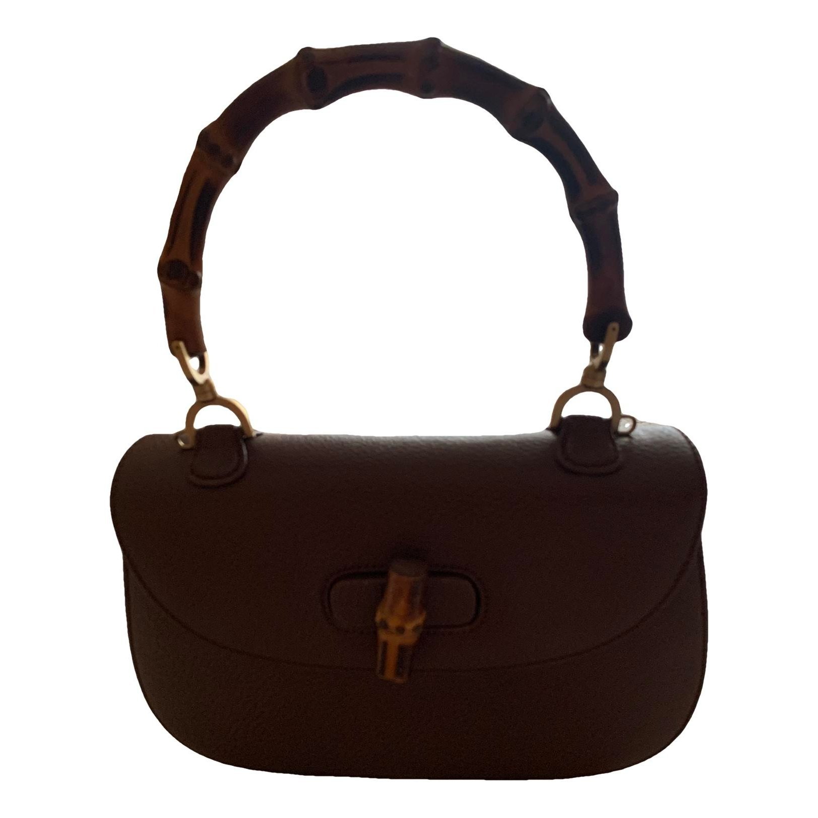 Convertible Bamboo Top Handle leather handbag