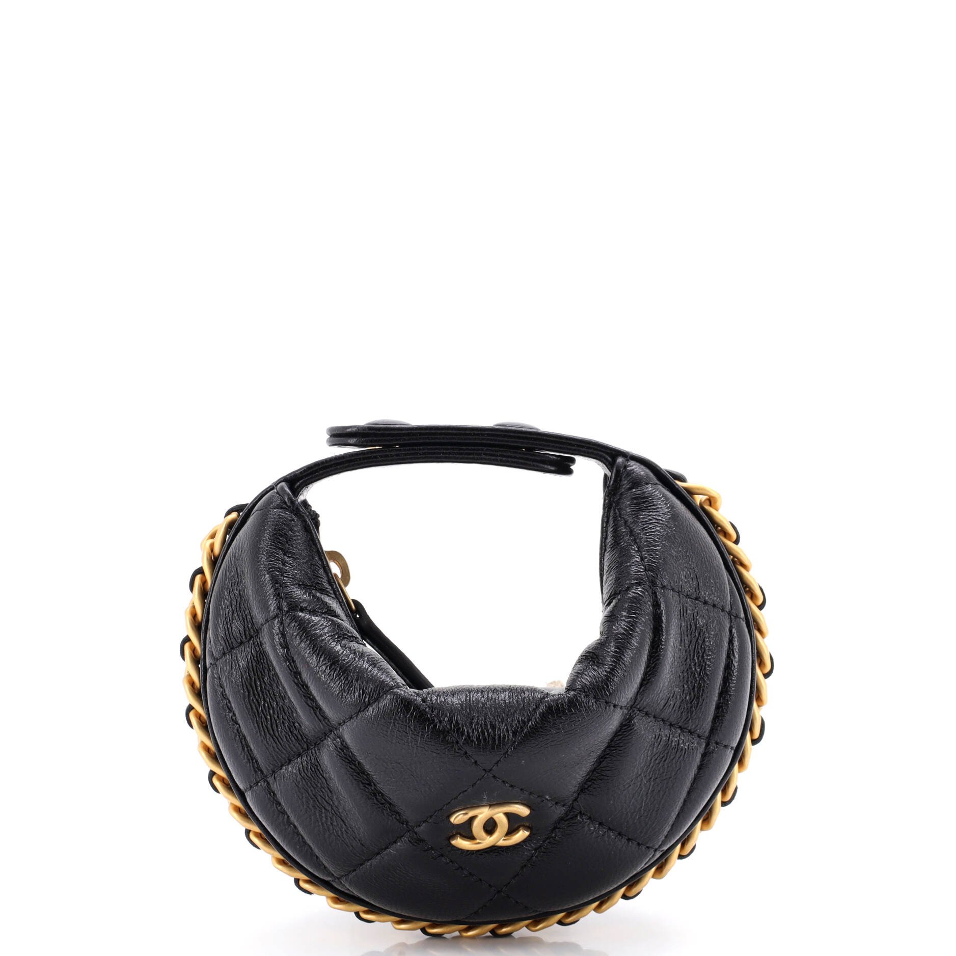 Chain Around Hobo Pouch Quilted Lambskin Extra Mini
