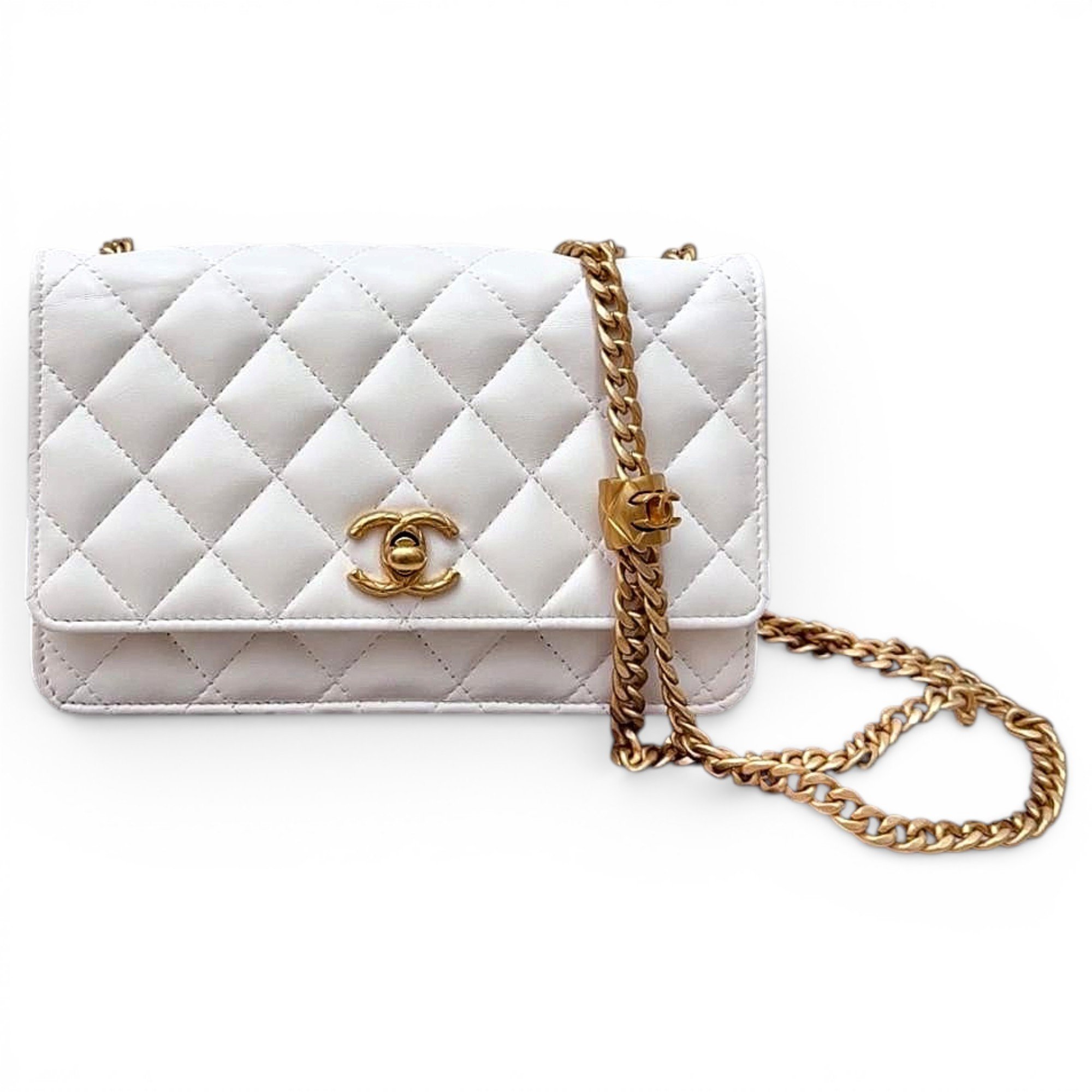 Wallet On Chain leather handbag