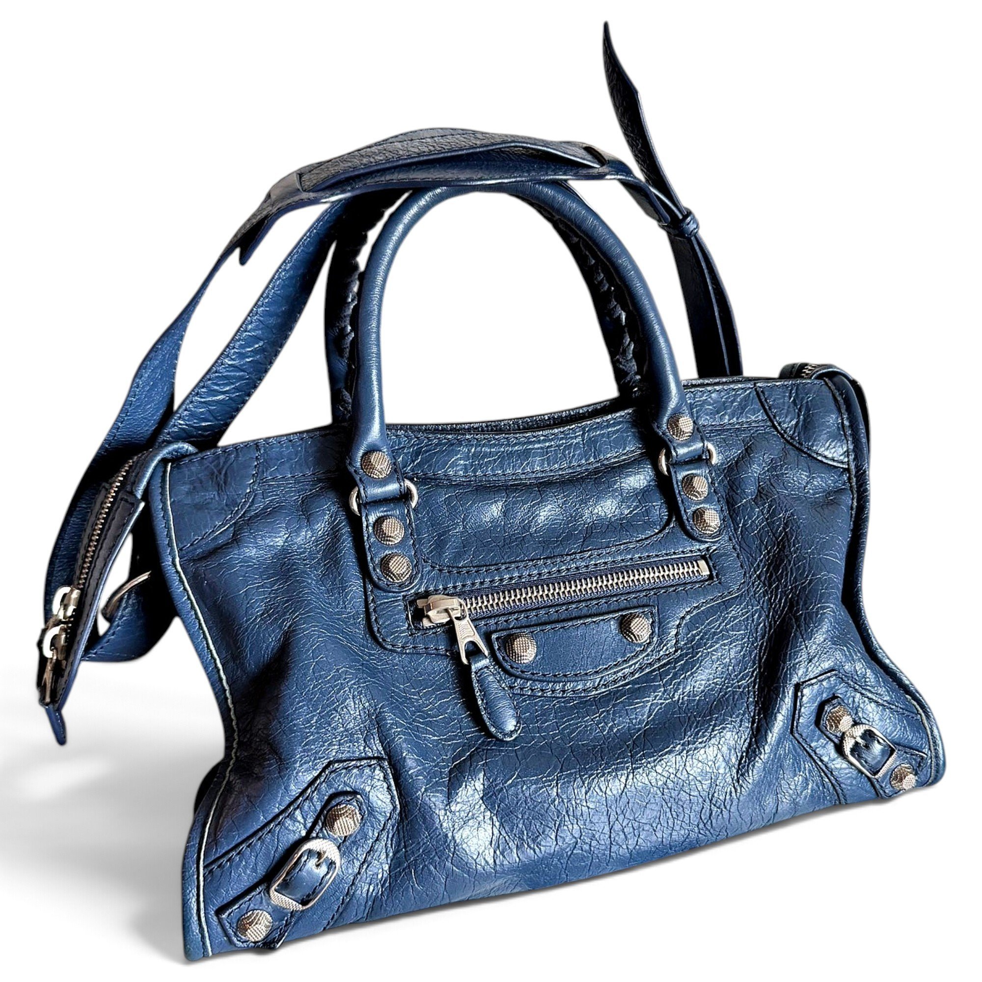 City leather handbag