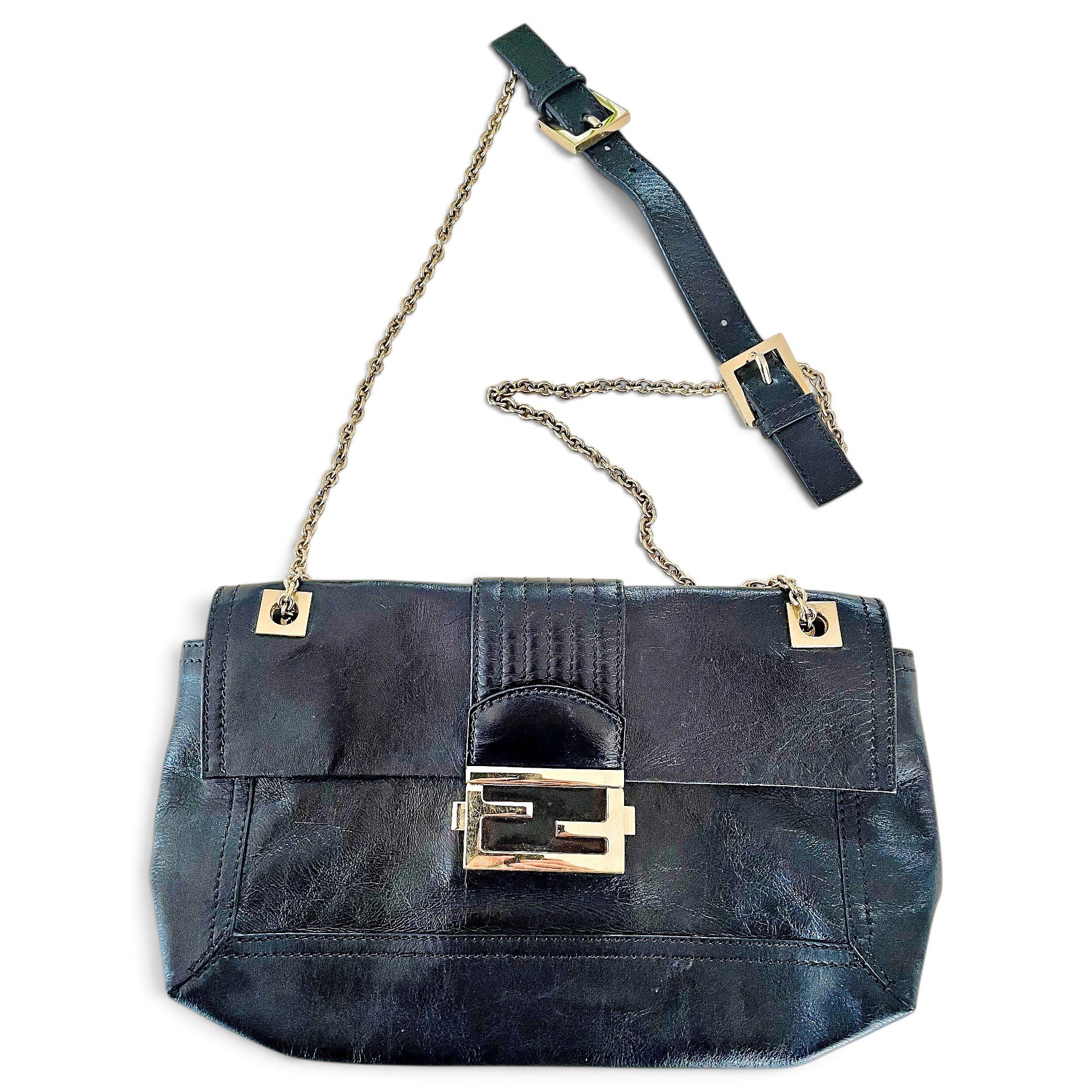 Baguette leather handbag