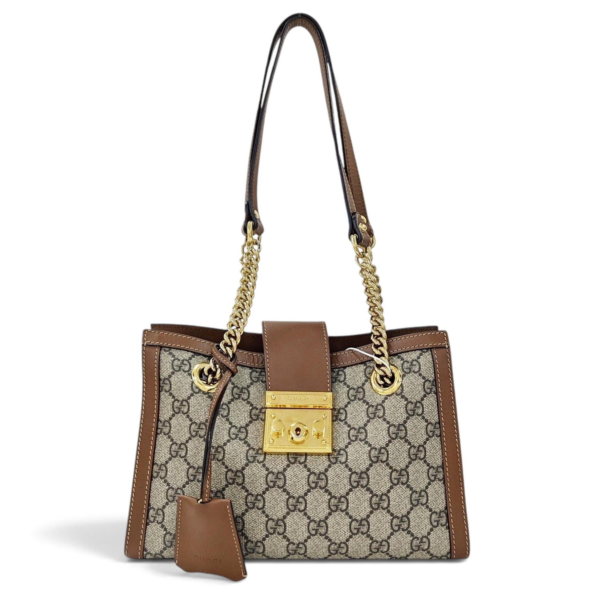 Padlock leather handbag