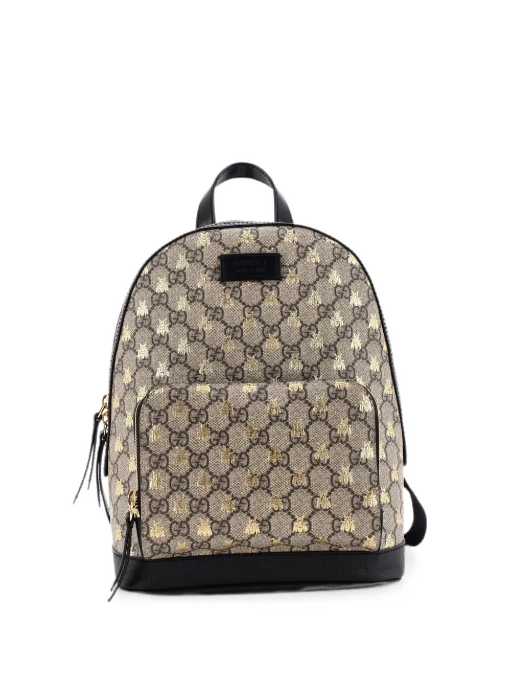 Zip Pocket Printed GG Coated Canvas Small backpack