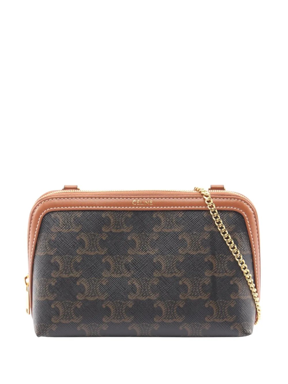 2000-2026 Triomphe Coated Canvas Clutch On Chain crossbody bag