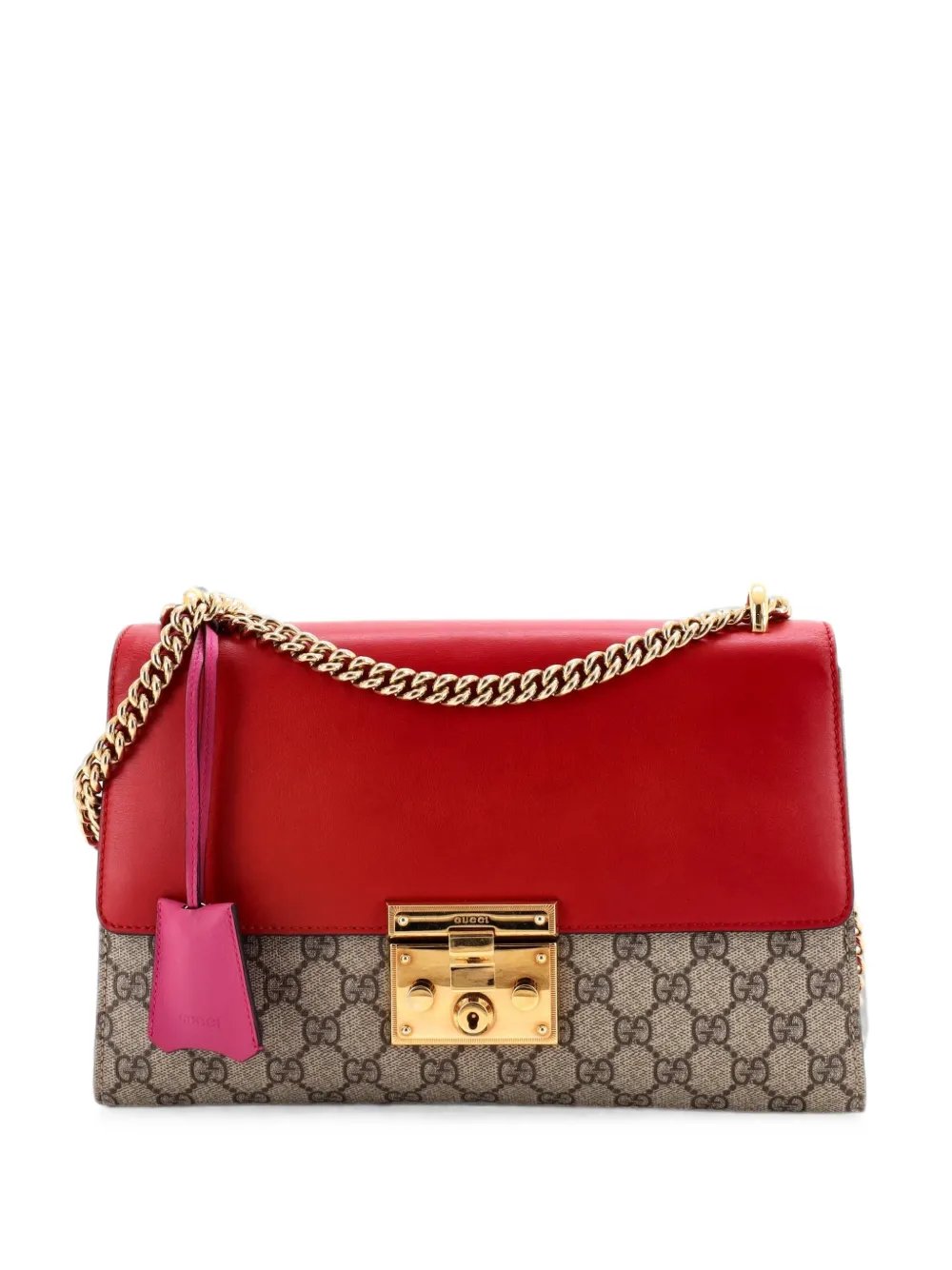 Padlock GG Coated Canvas and Leather Medium shoulder bag