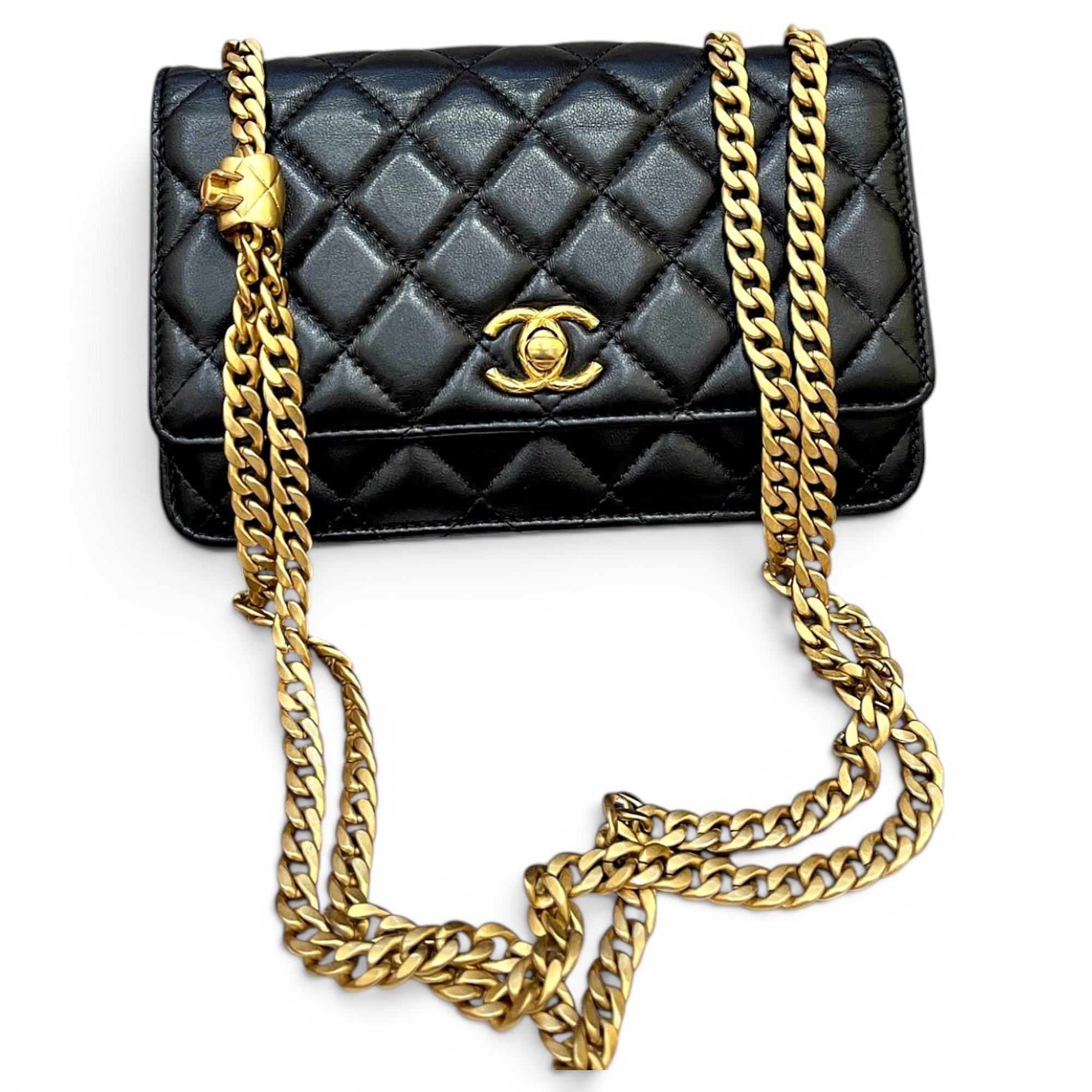 Wallet On Chain leather handbag