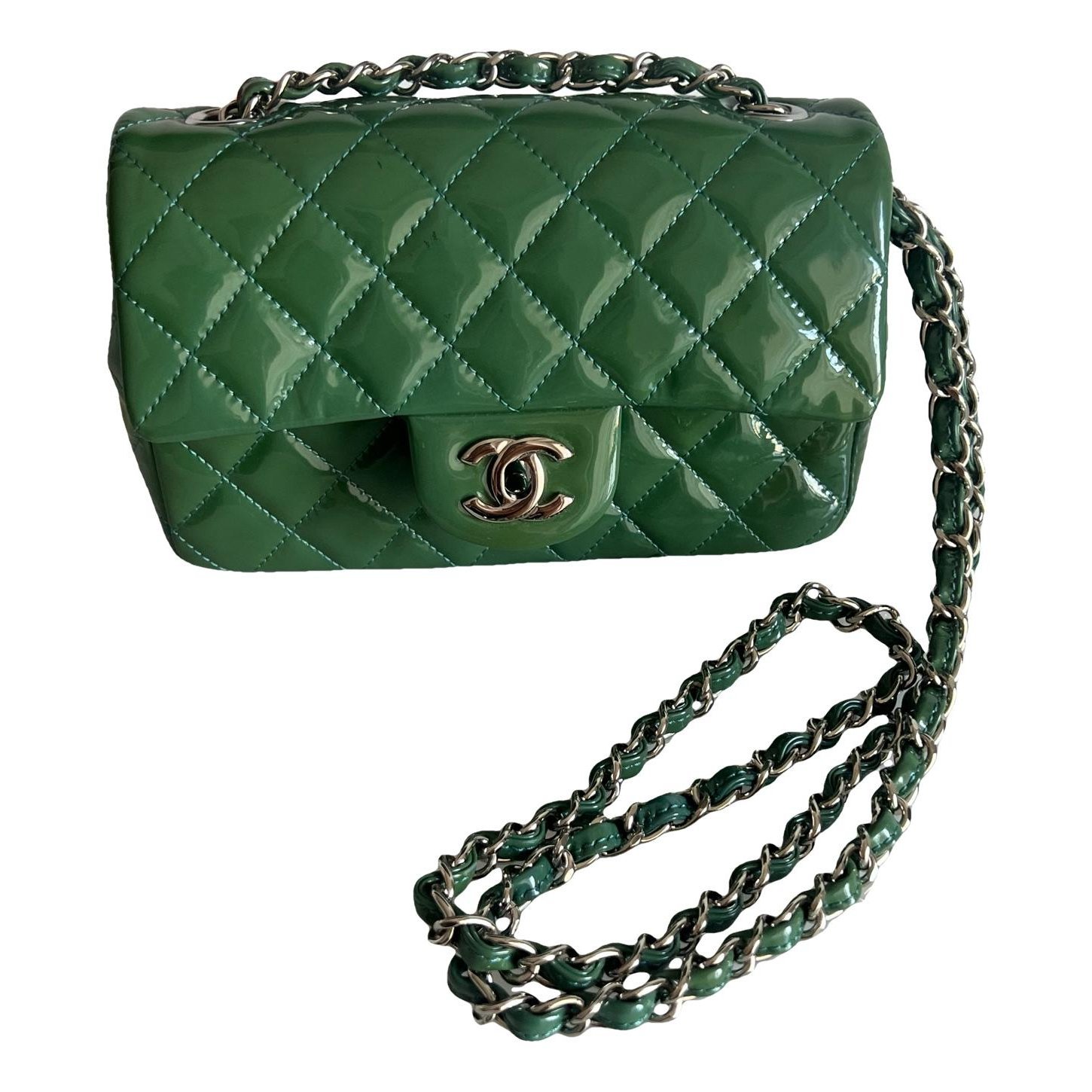 Trendy CC Flap patent leather handbag