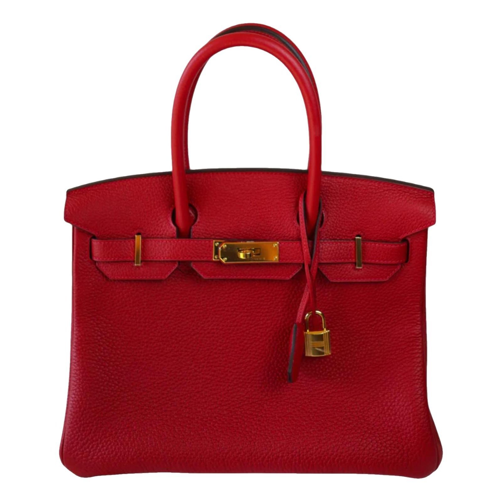 Hermes Birkin 30 Handbag Rouge Casaque Togo Leather