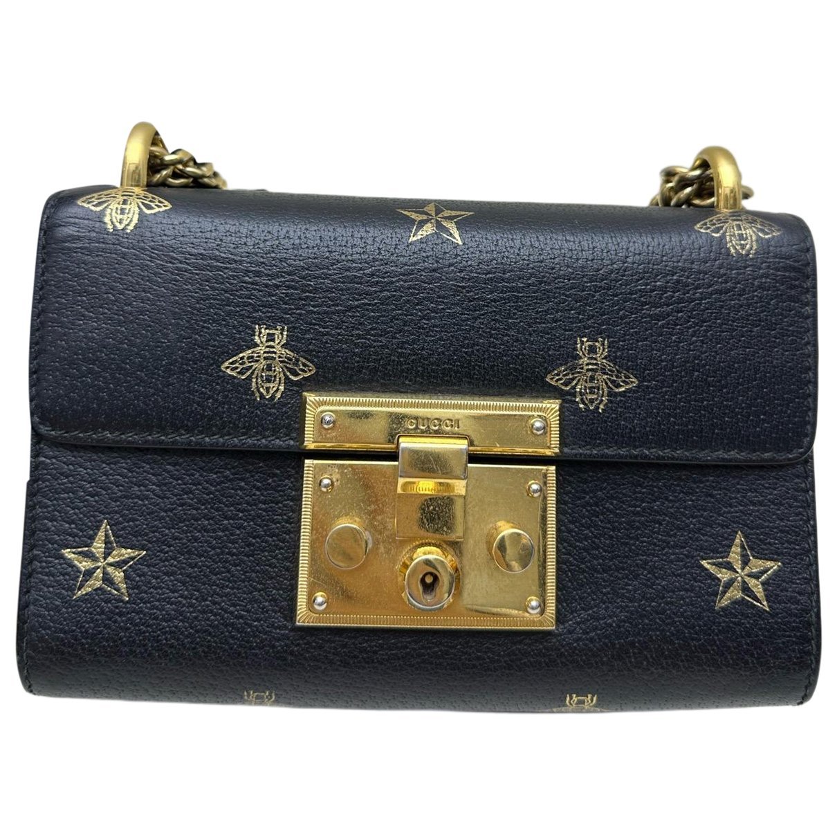Padlock leather handbag