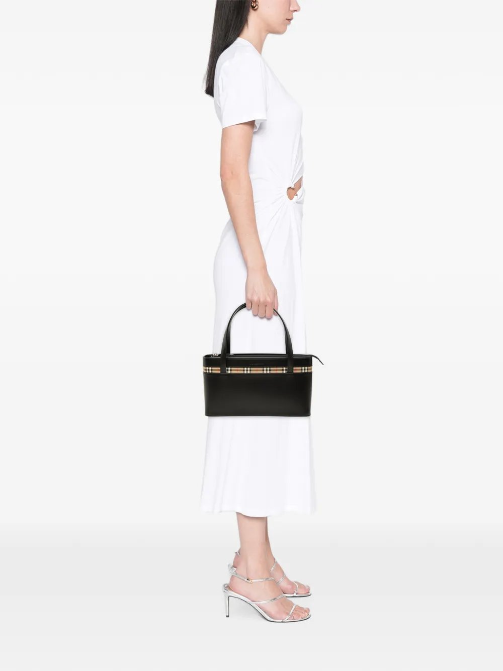2000-2017 House Check Canvas Trimmed Leather handbag