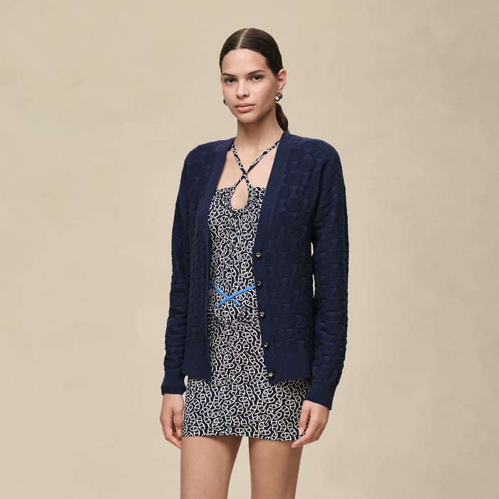 Bleu Outremer "Medor" Long-sleeve Cardigan