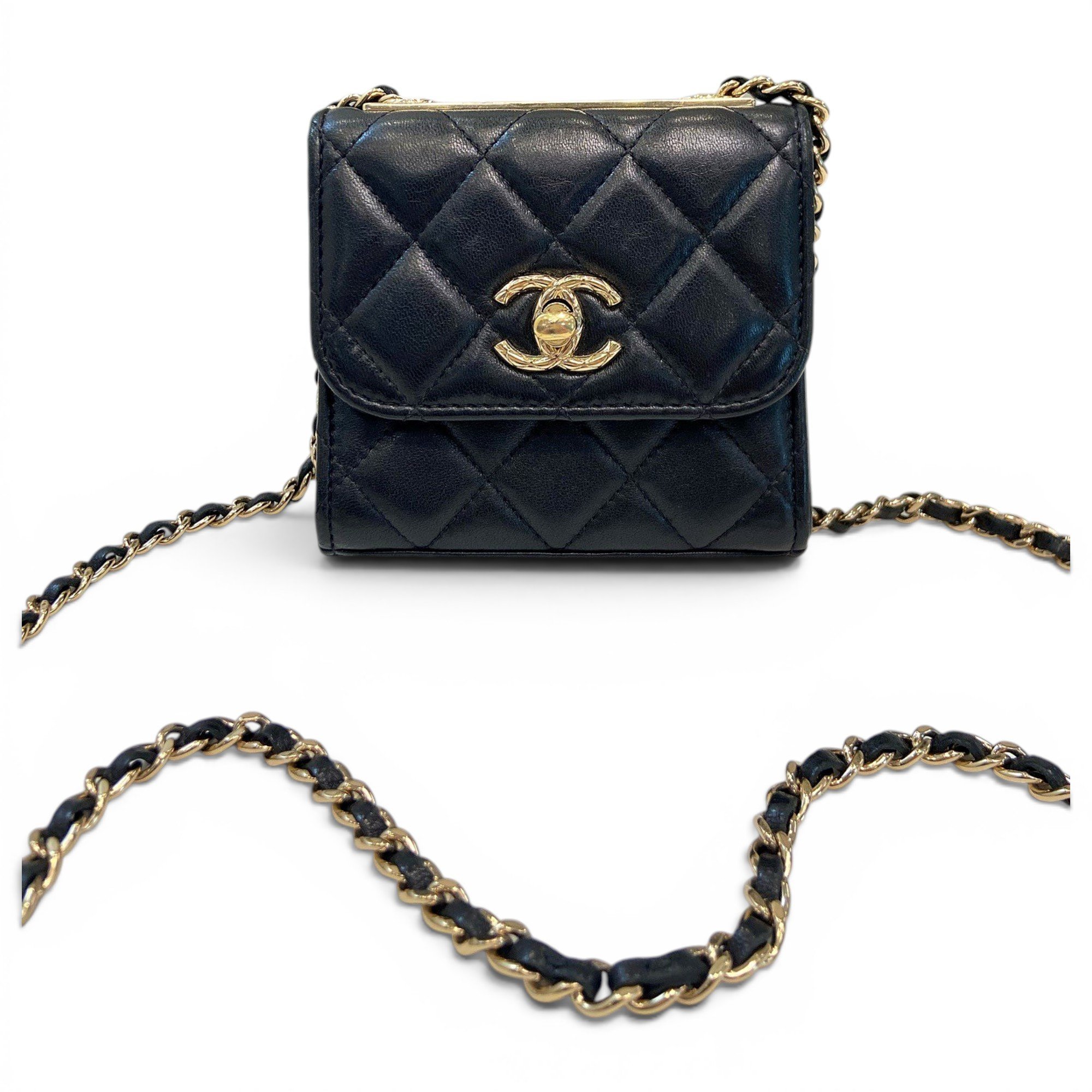 Trendy CC leather crossbody bag