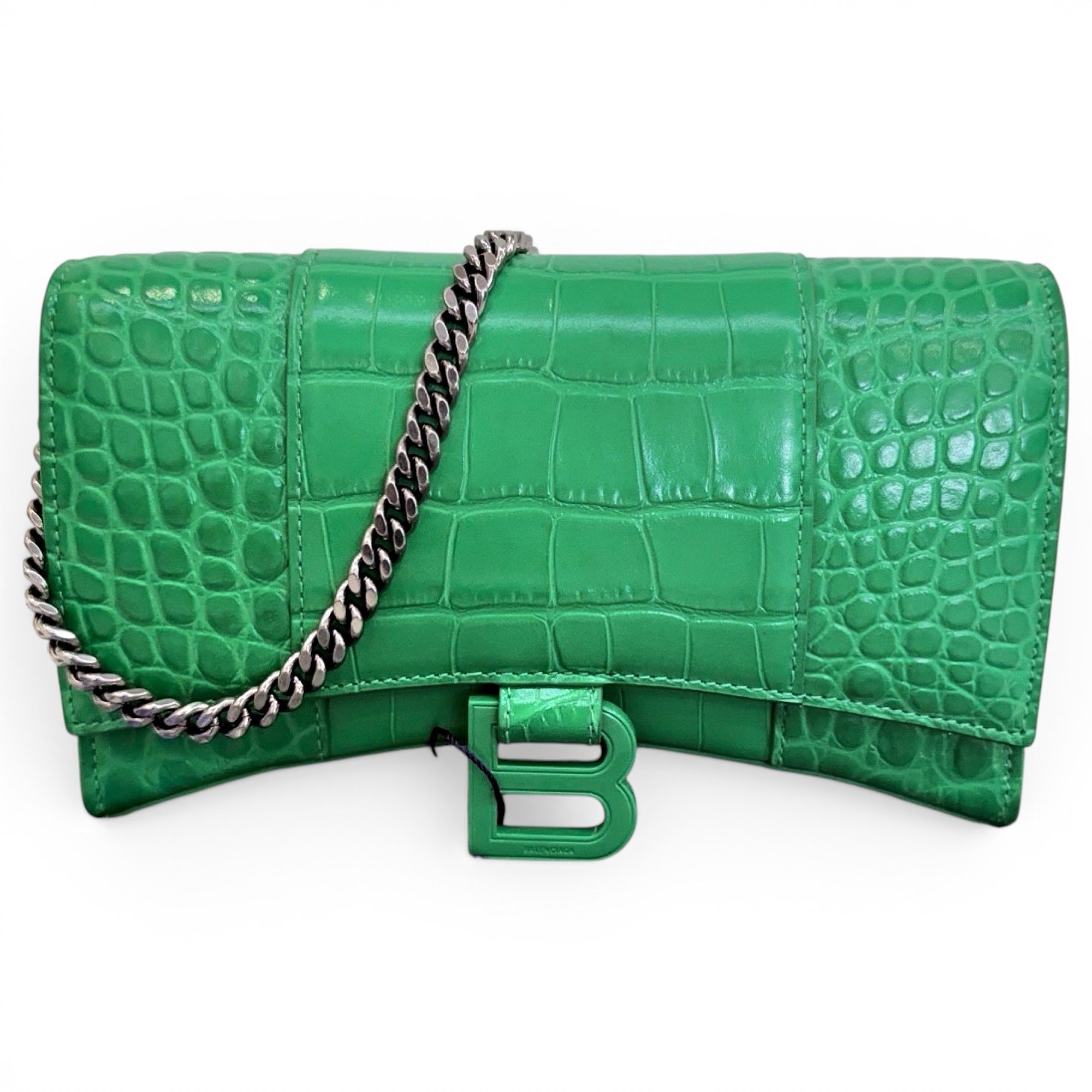 Hourglass leather crossbody bag