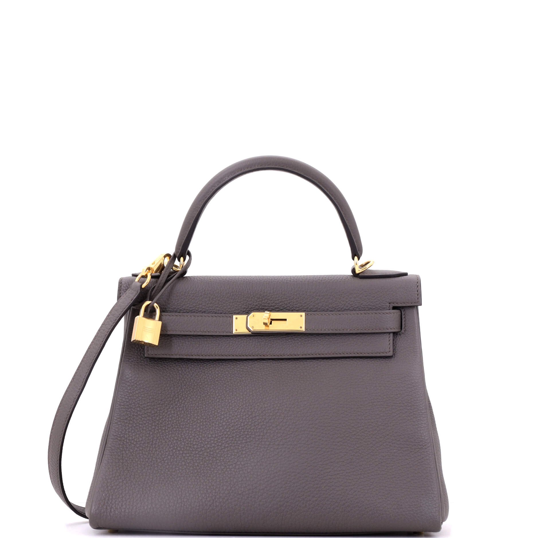 Kelly Handbag Etain Togo with Gold Hardware 28