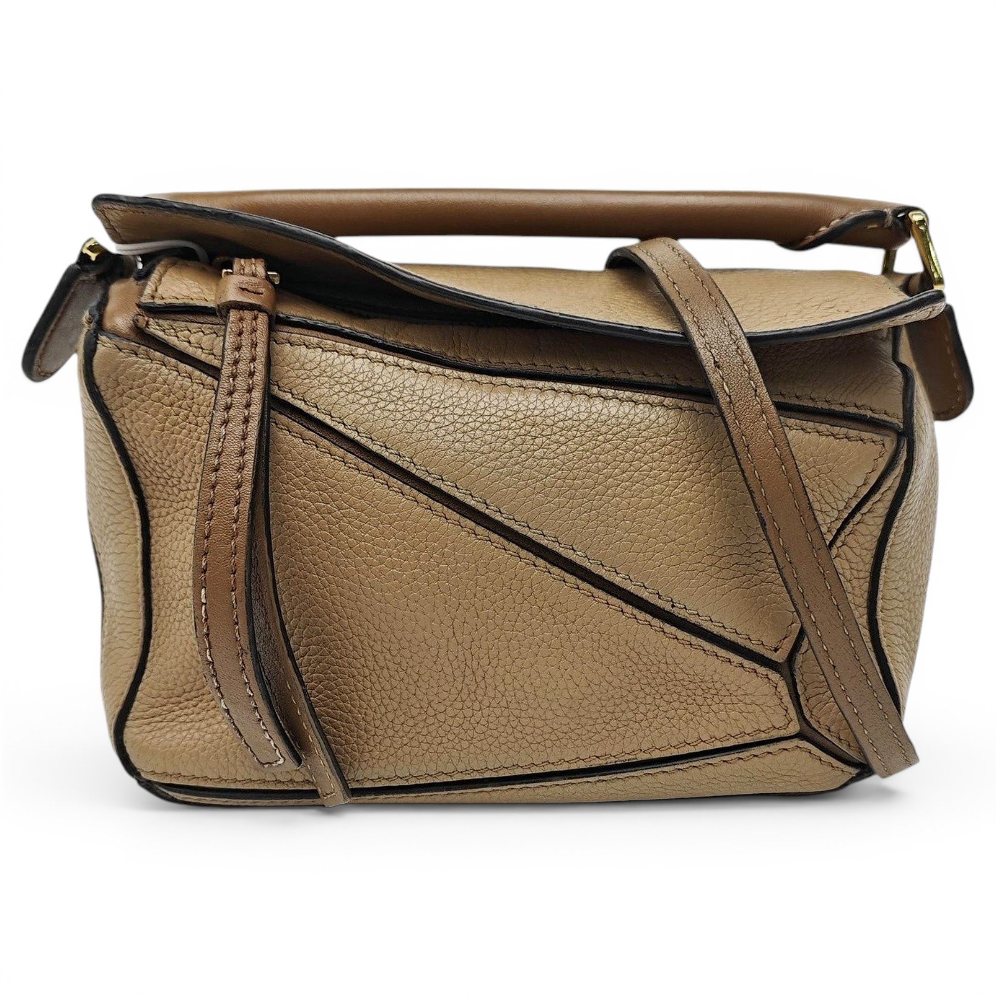 Puzzle leather handbag