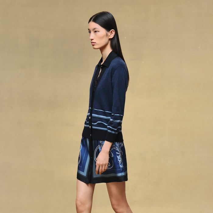 Bleu Lagune Long-sleeve Cardigan