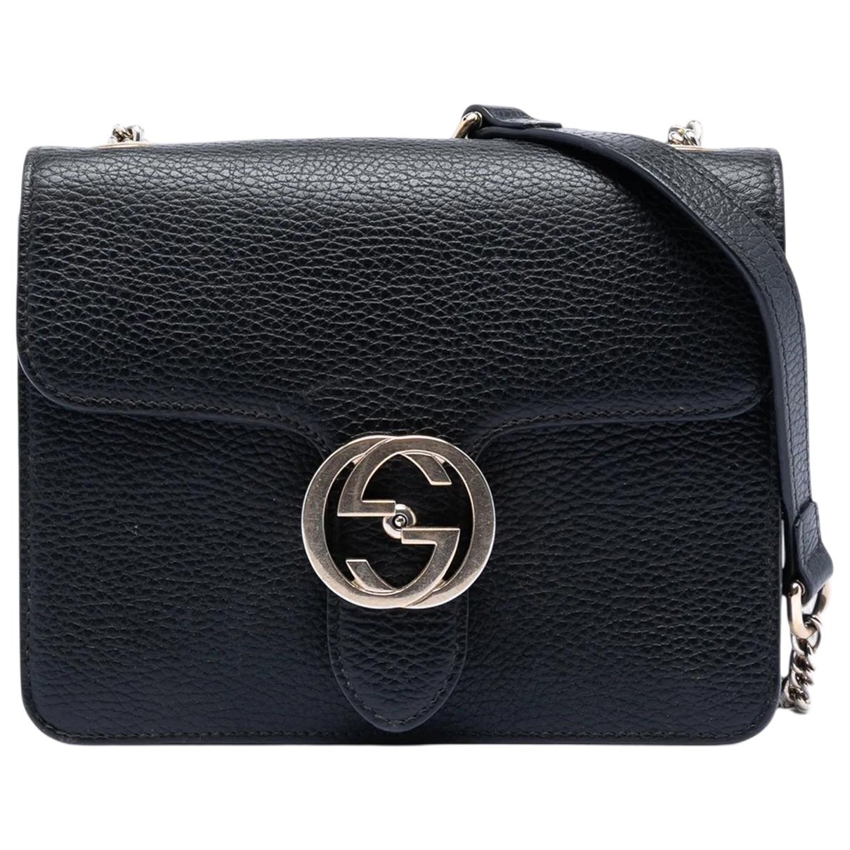 Interlocking leather crossbody bag
