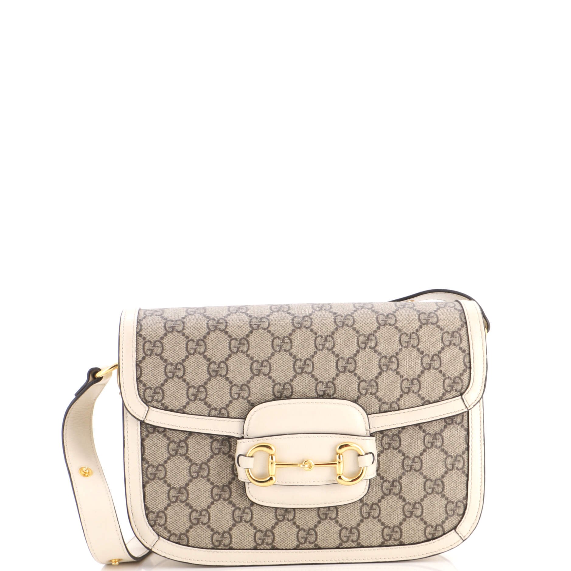 Horsebit 1955 Shoulder Bag GG Coated Canvas with Leather Small