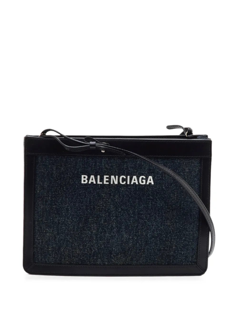 Pochette leather-trim crossbody bag