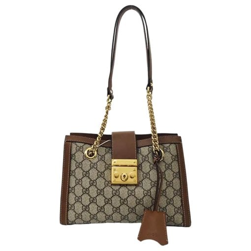Padlock leather handbag