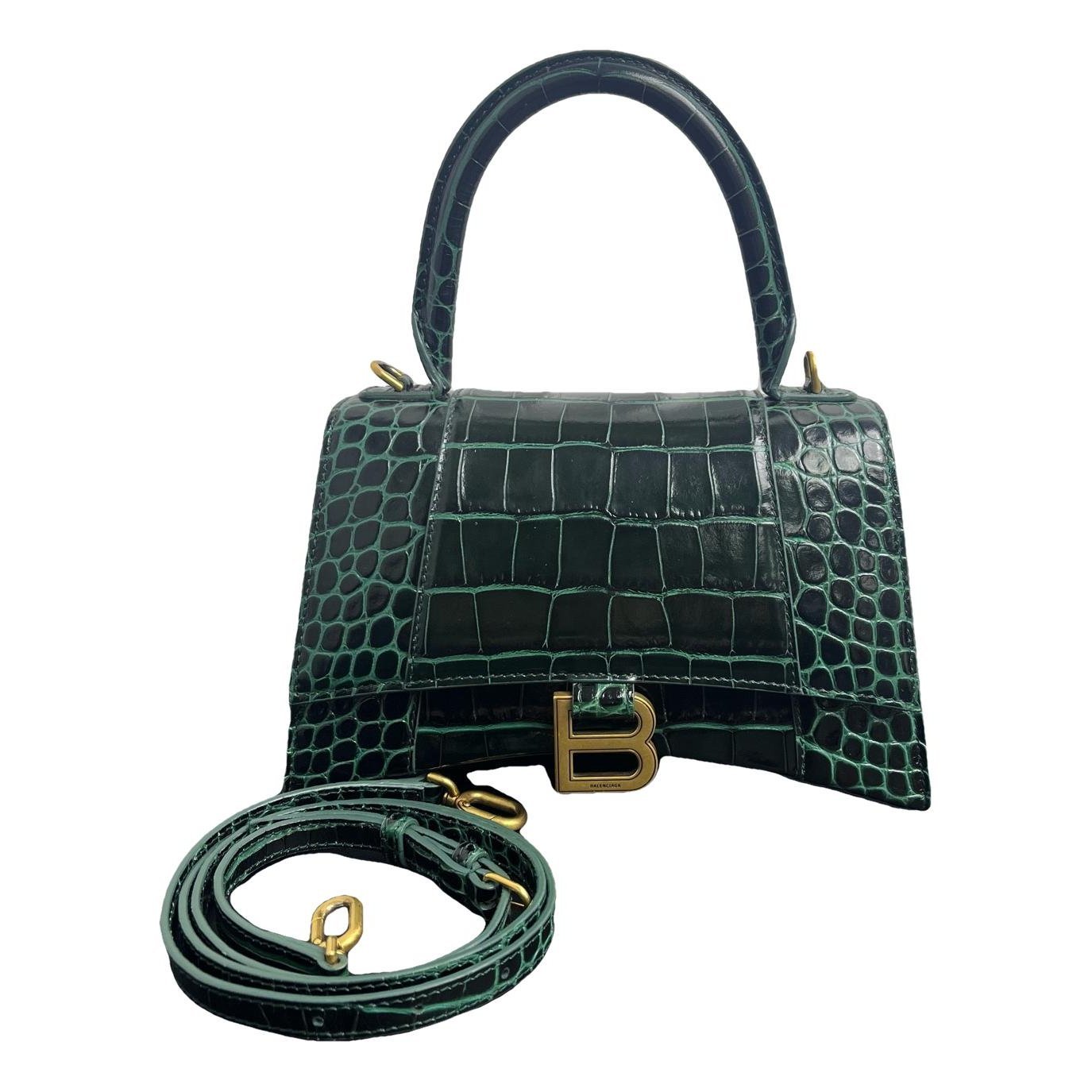 Hourglass leather handbag