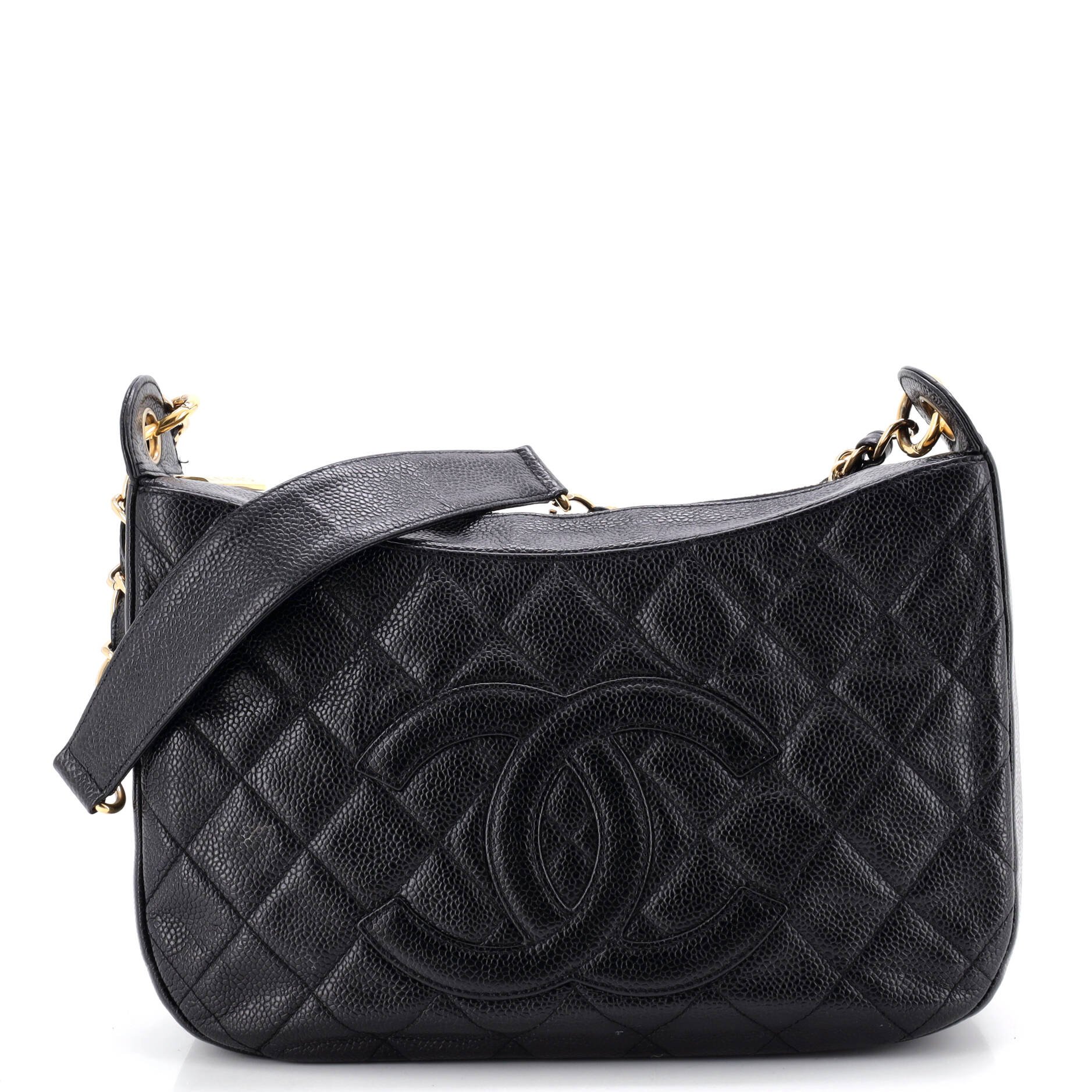 Timeless CC Chain Shoulder Bag Quilted Caviar Medium