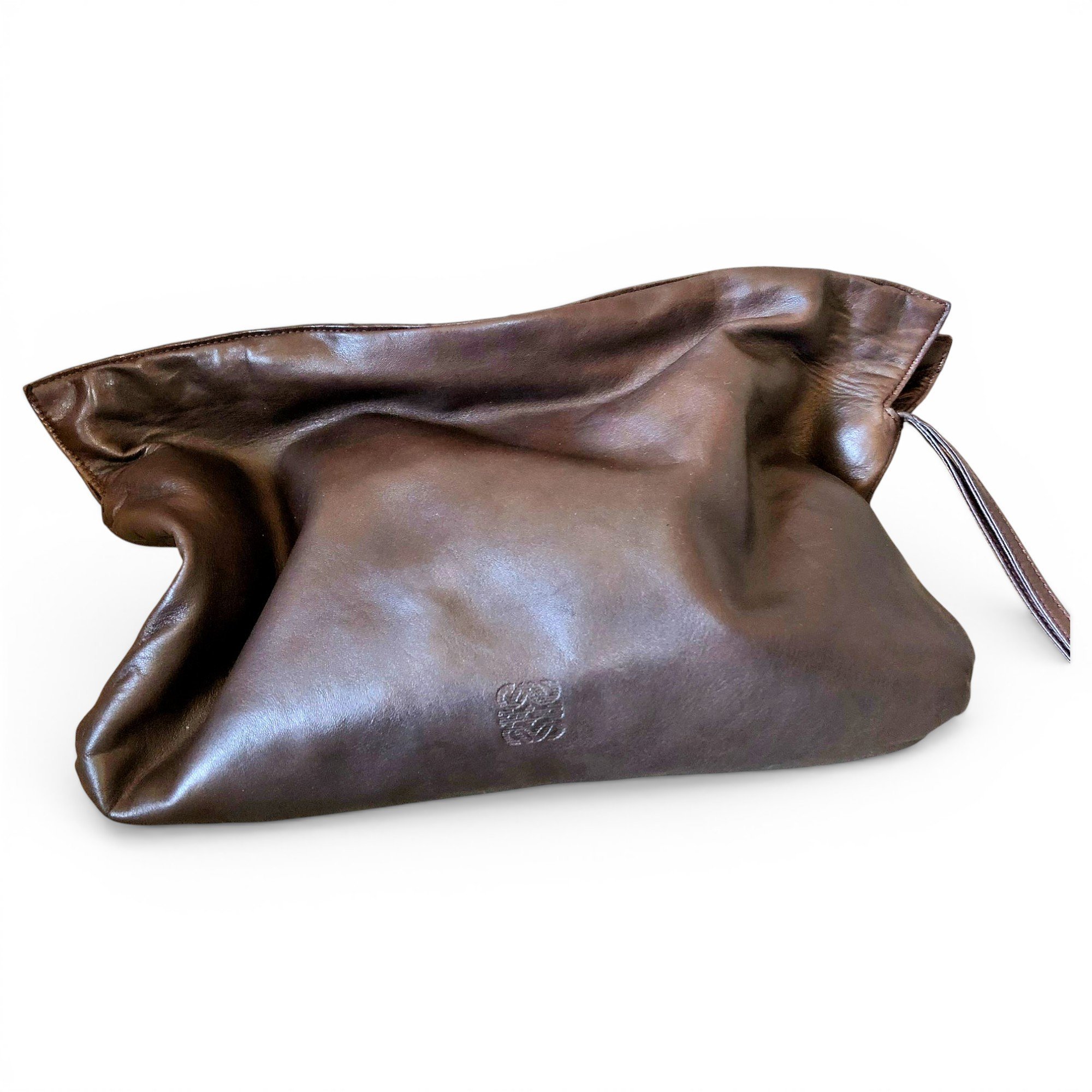 T Pouch leather clutch bag