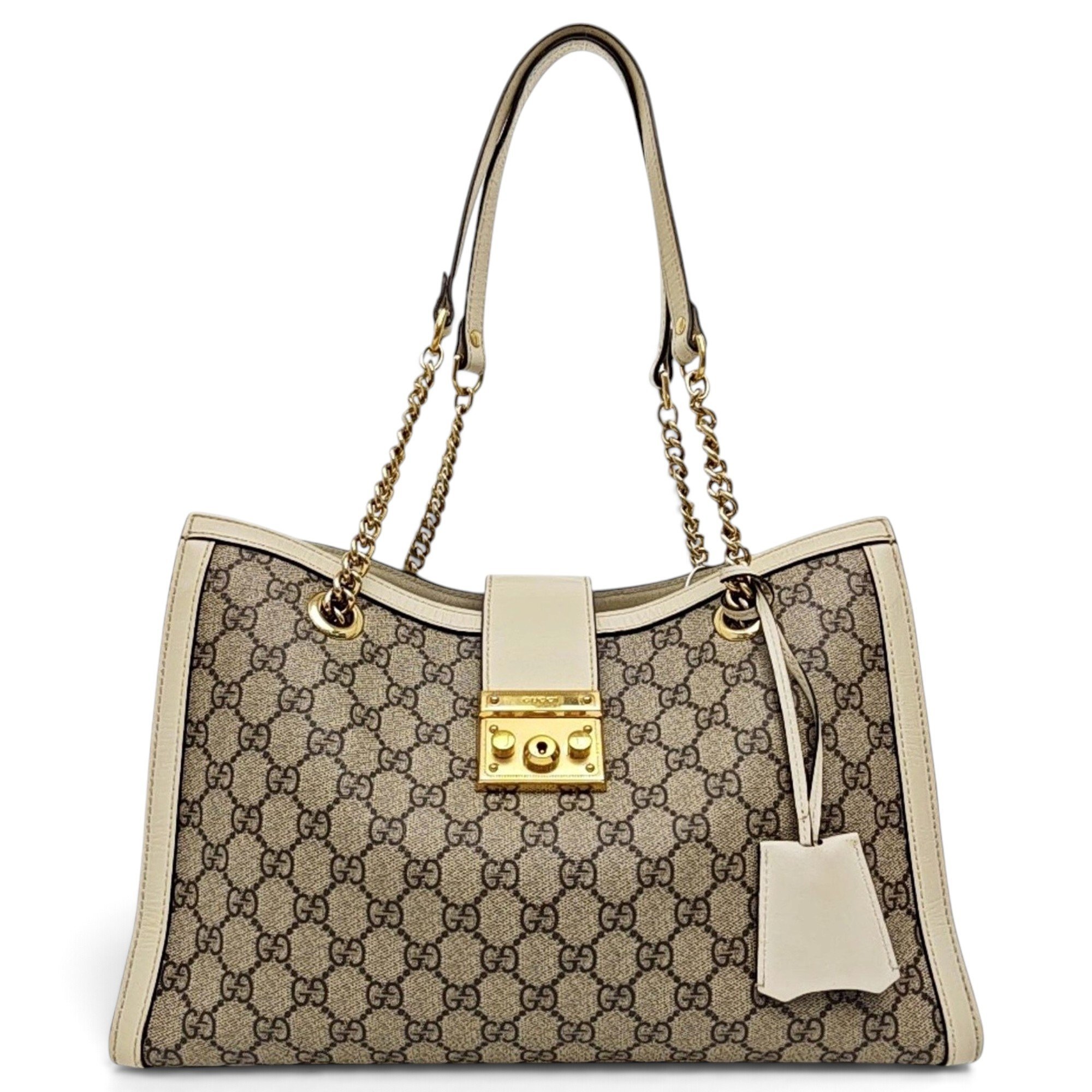 Padlock leather handbag