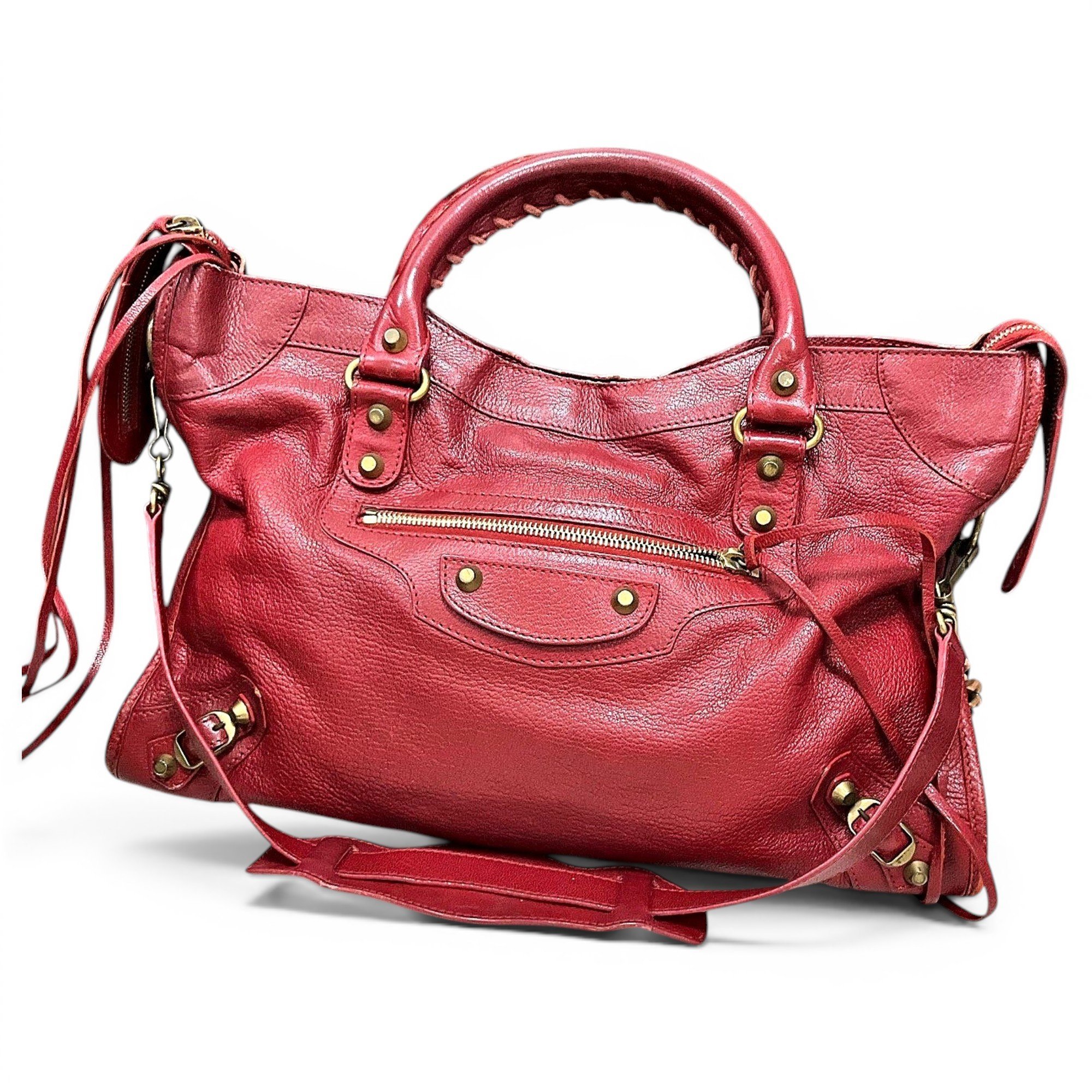 City leather handbag