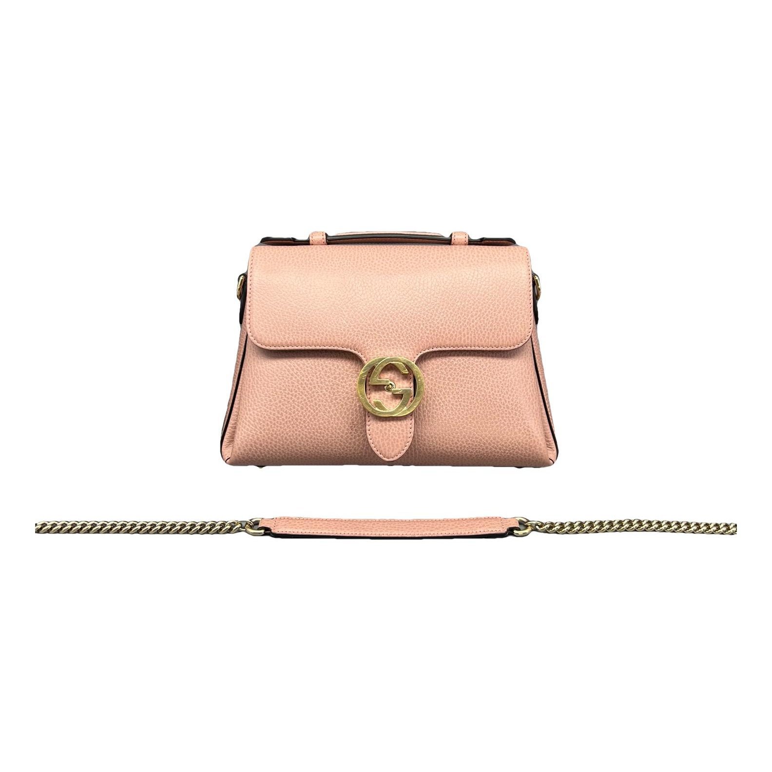 Interlocking leather crossbody bag