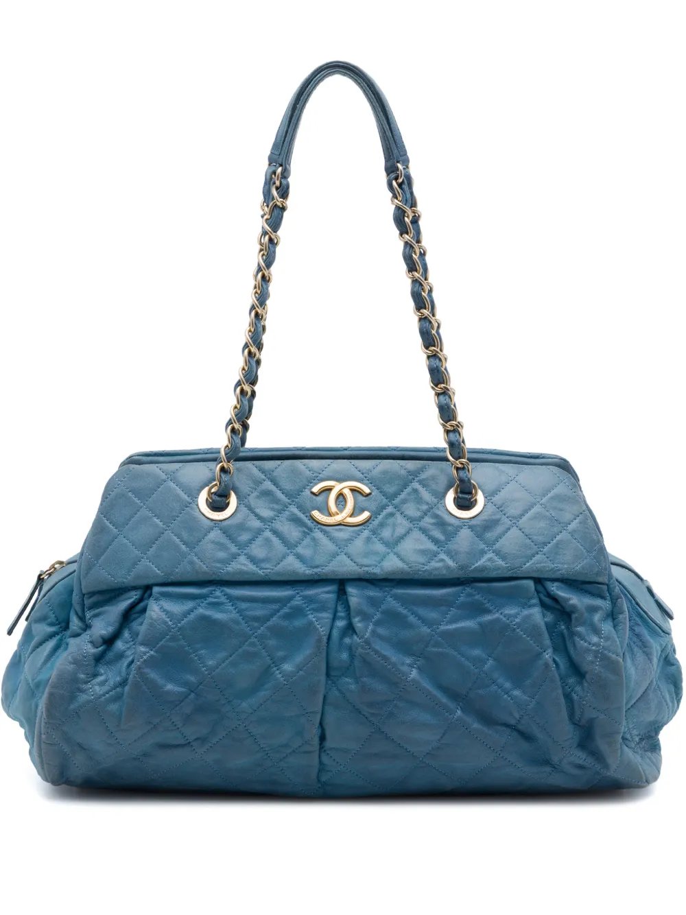 2011 Quilted Iridescent Calfskin Chic Quilt Bowling Bag shoulder bag