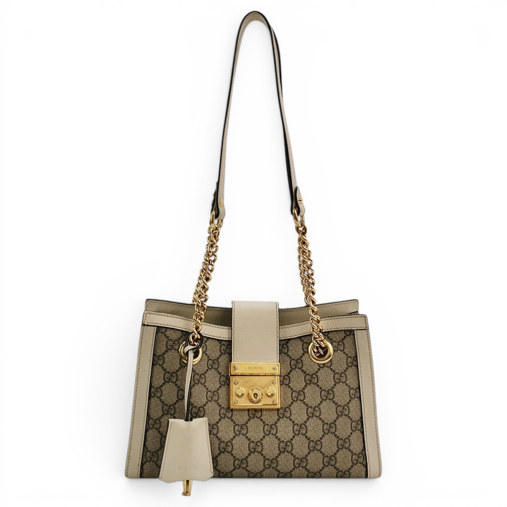 Padlock leather handbag