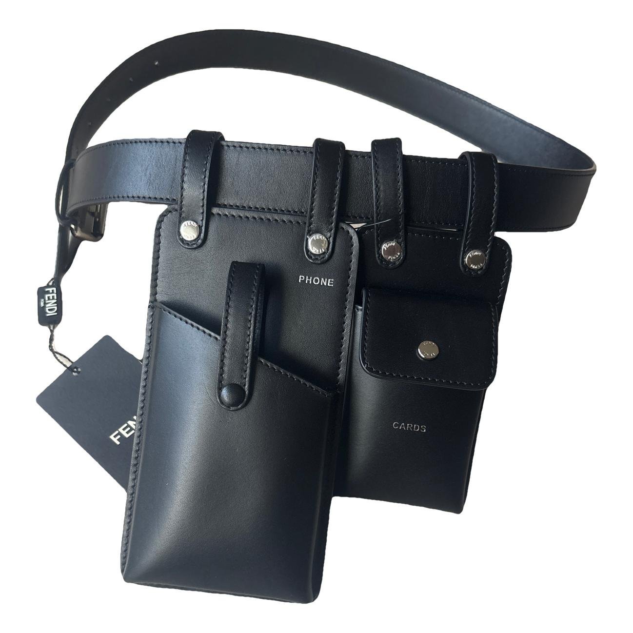 Leather clutch bag