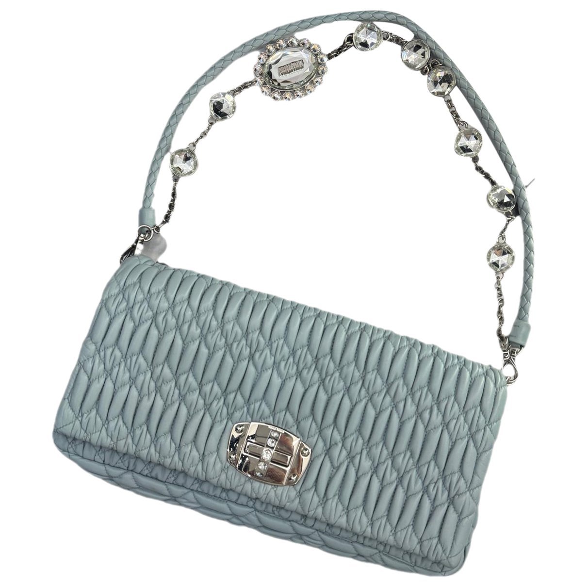 Miu Crystal leather handbag
