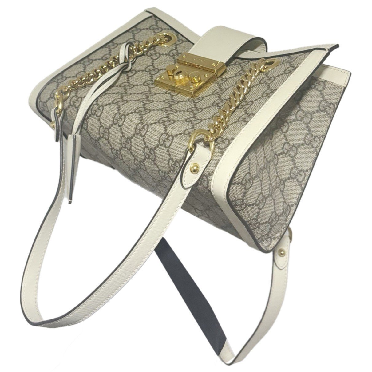 Padlock leather handbag