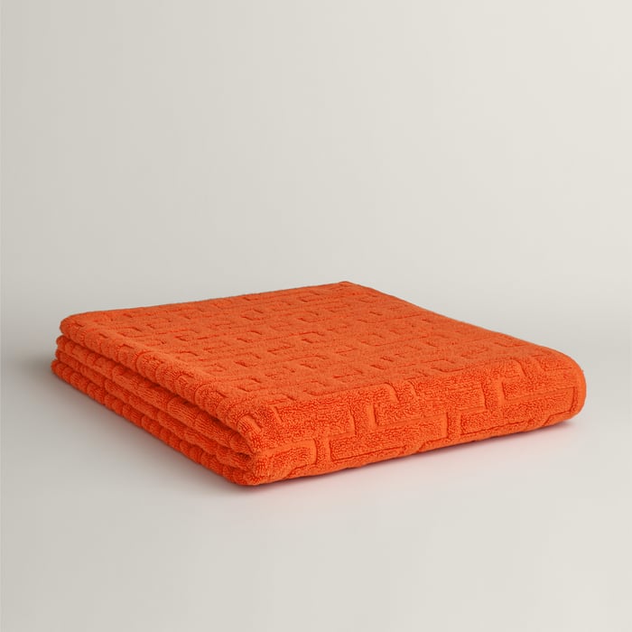 Orange Feu Stairs Bath Towel