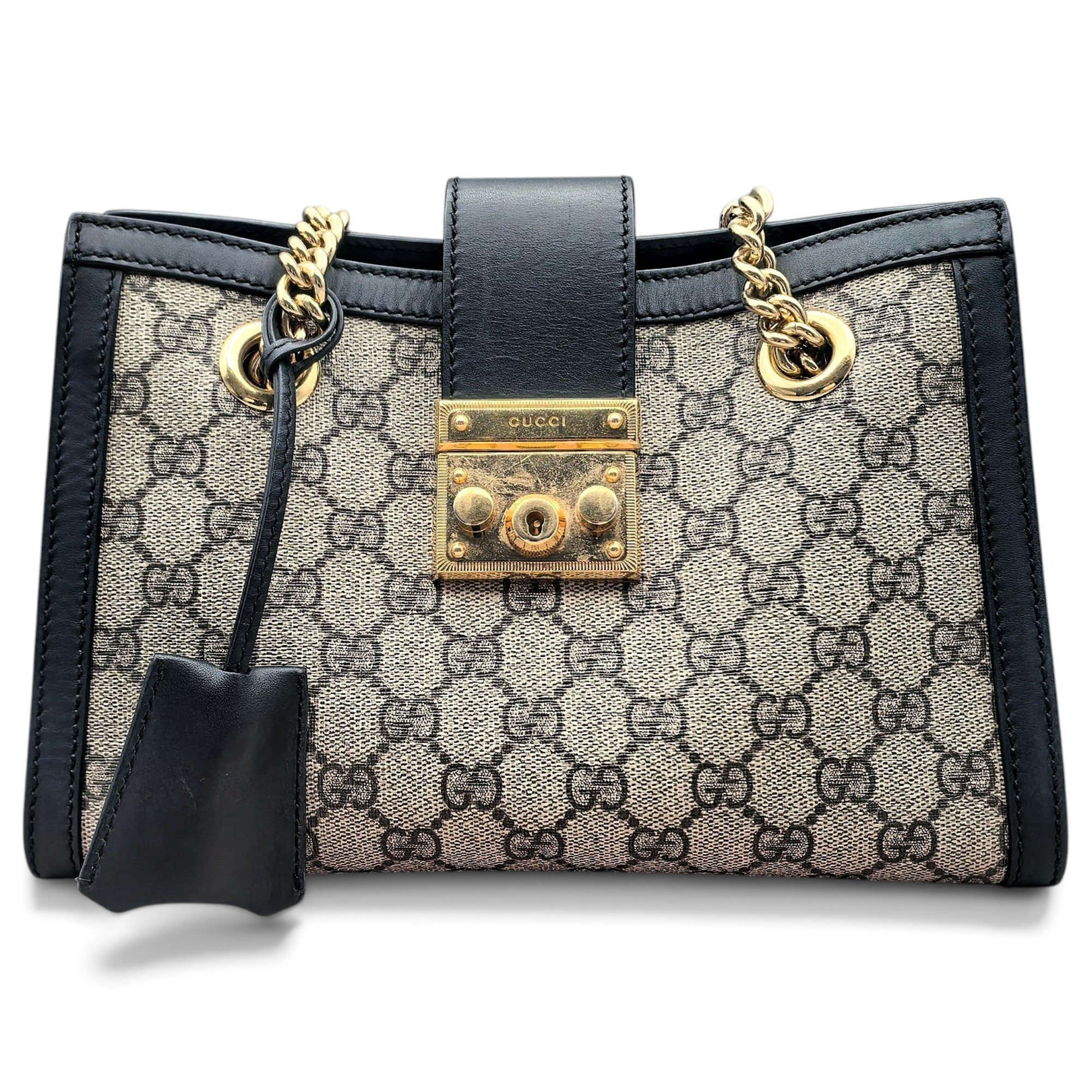 Padlock leather tote
