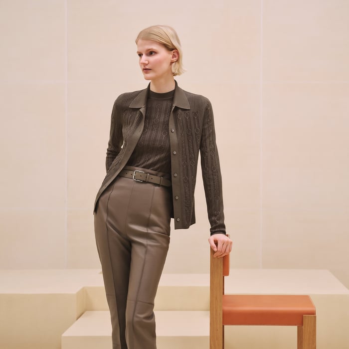 Marron Tarn Shirt Cardigan