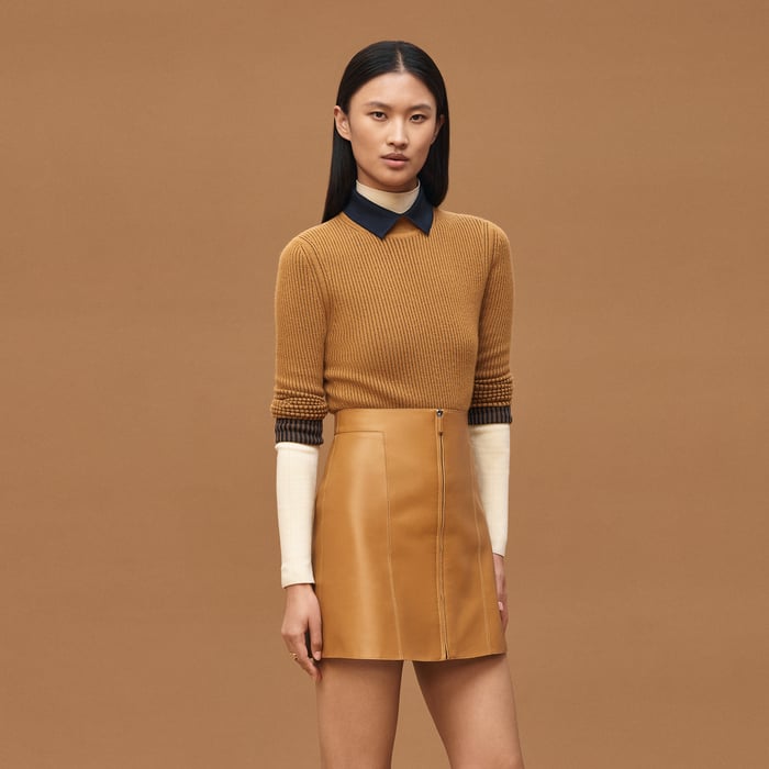 Marron Ocre A-line Miniskirt