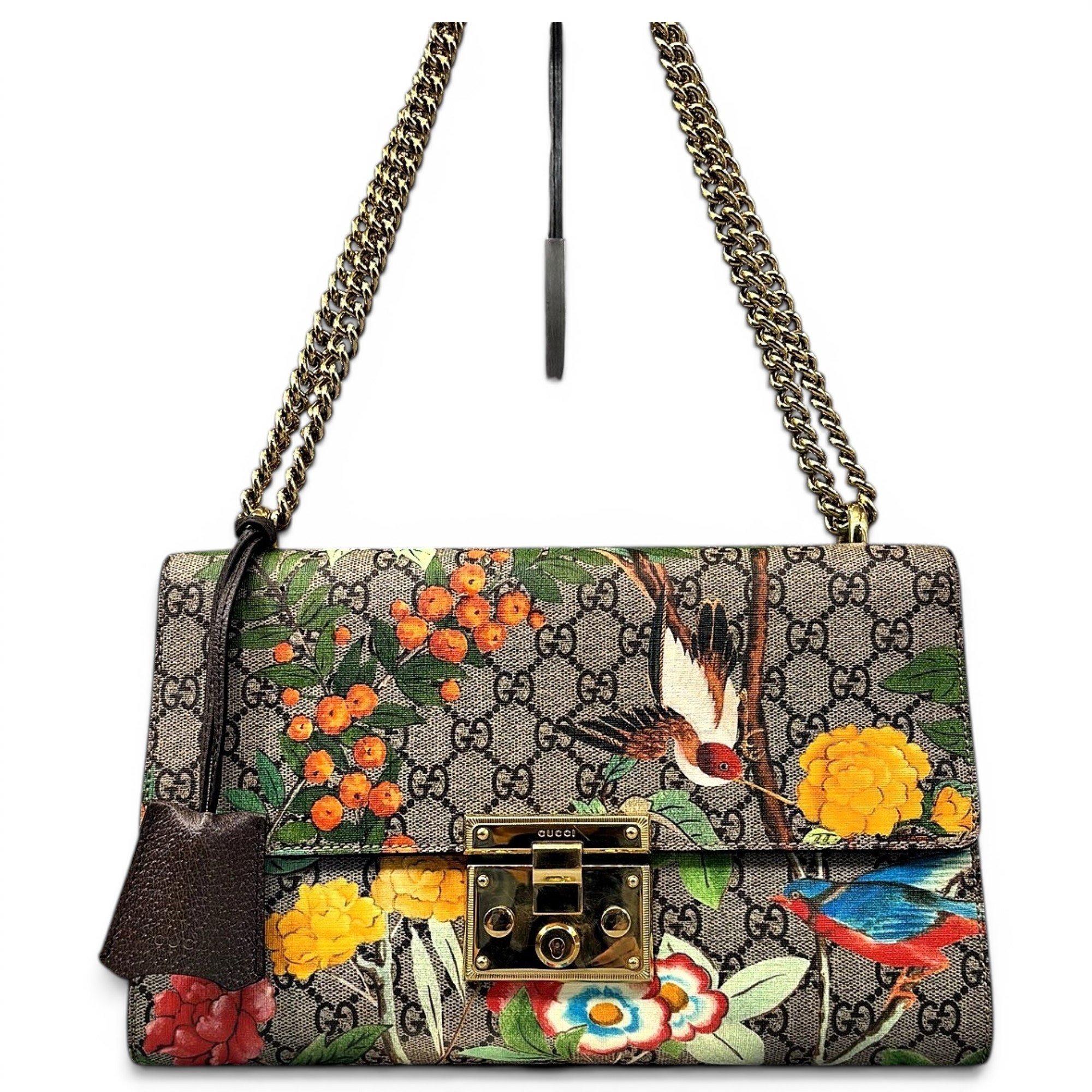Padlock leather handbag