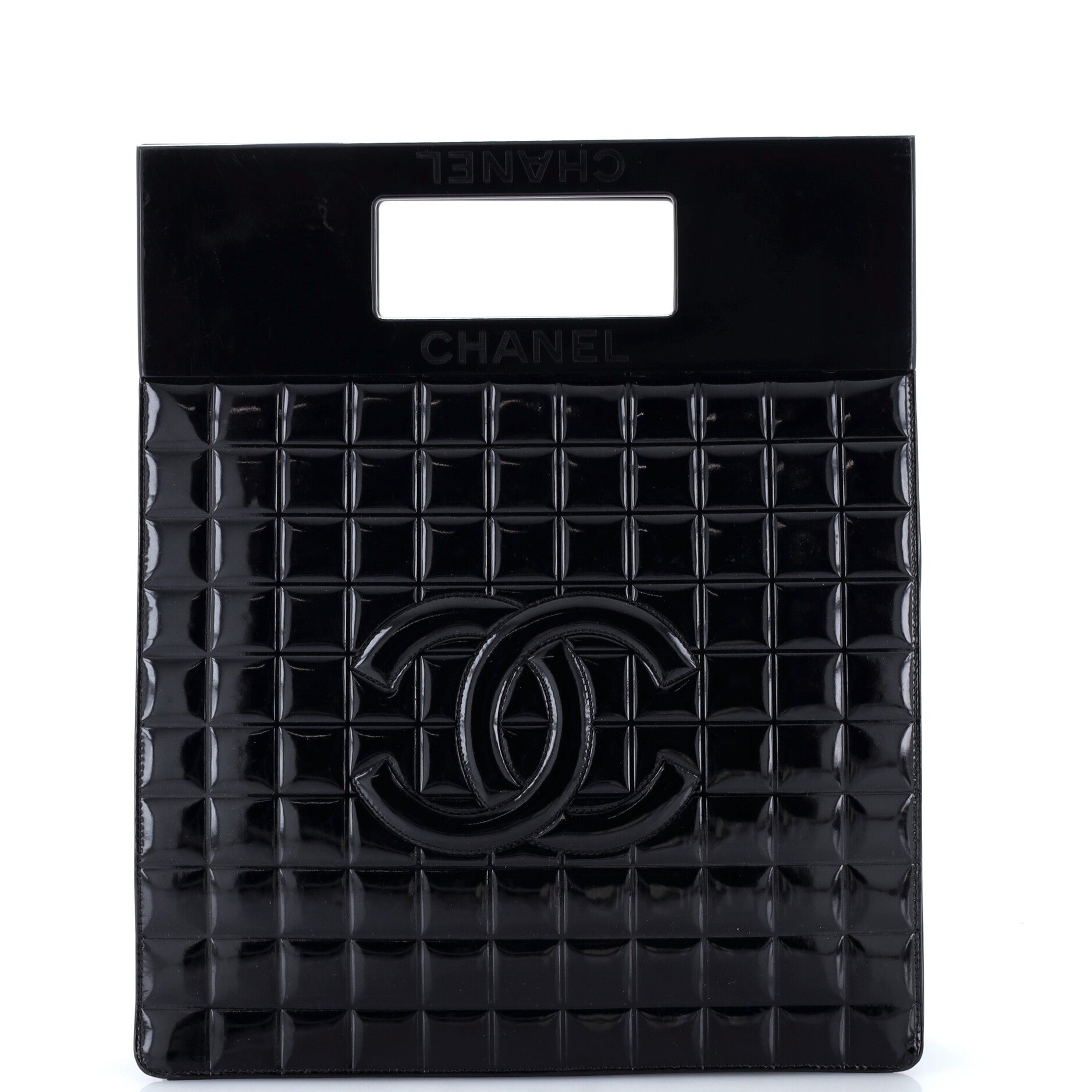 Chocolate Bar Resin Frame Tote Quilted Patent Tall