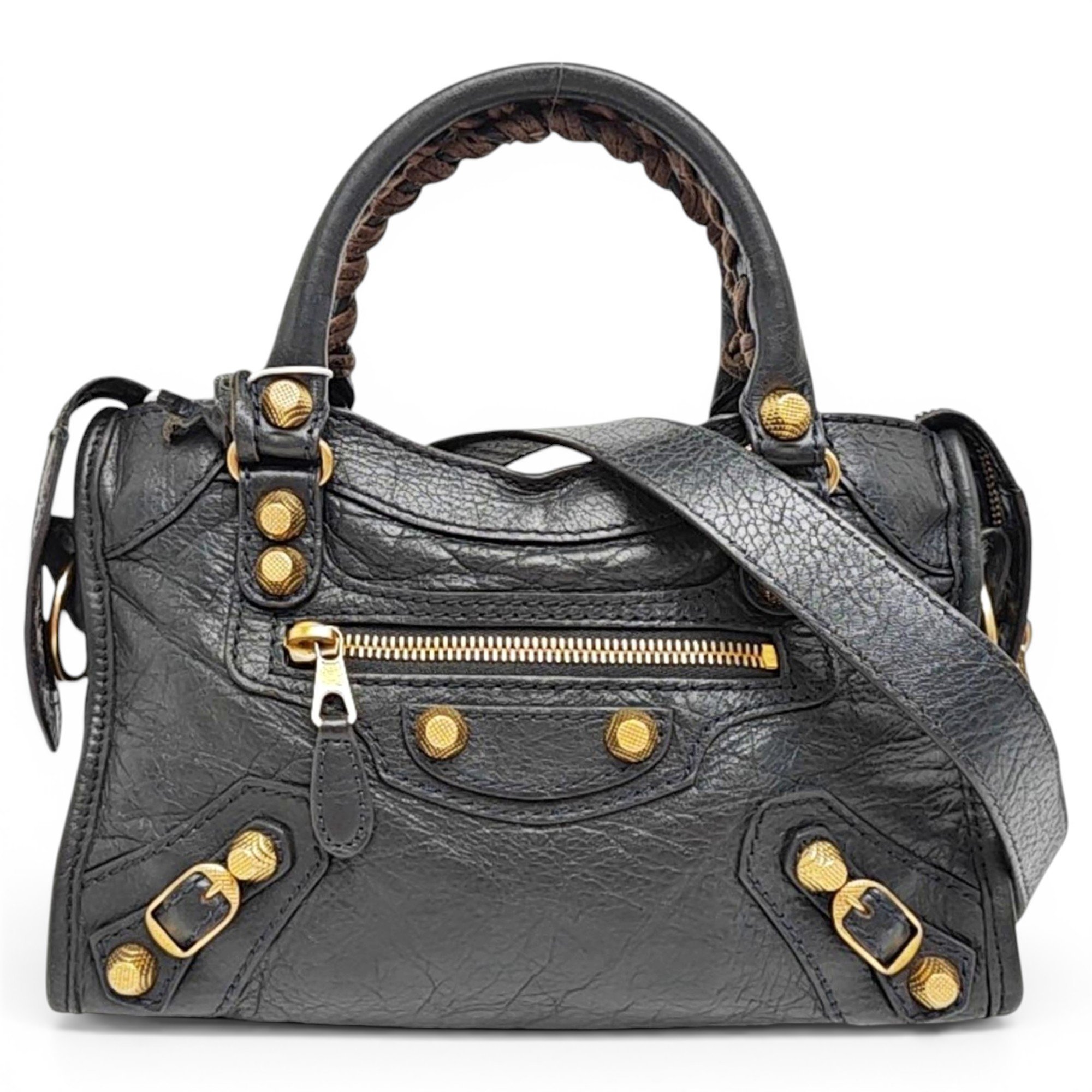 City leather handbag