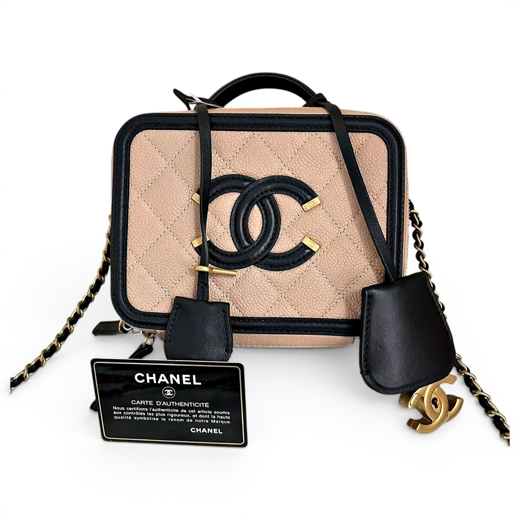 Vanity leather handbag