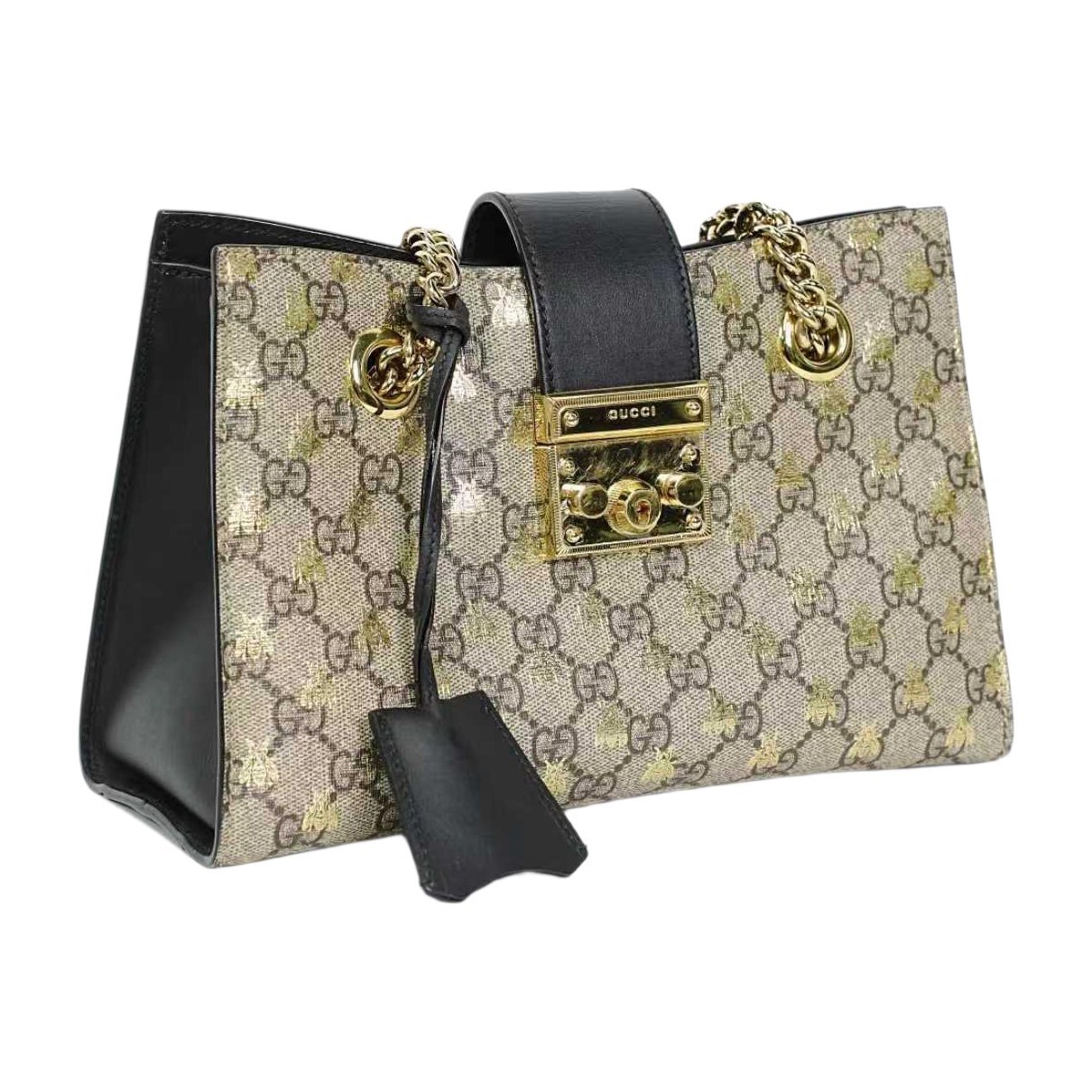 Padlock leather handbag