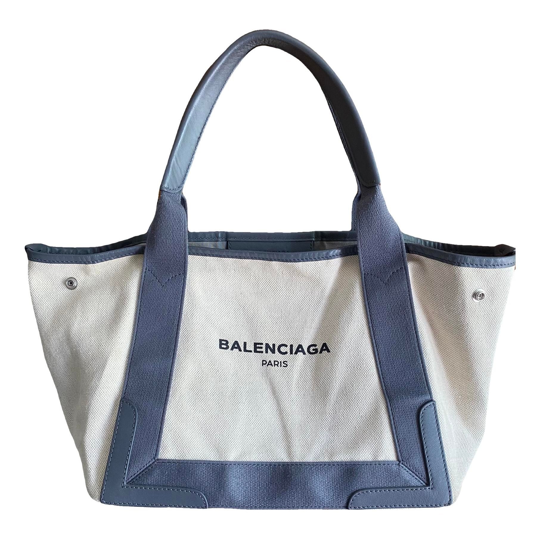 Navy cabas leather tote
