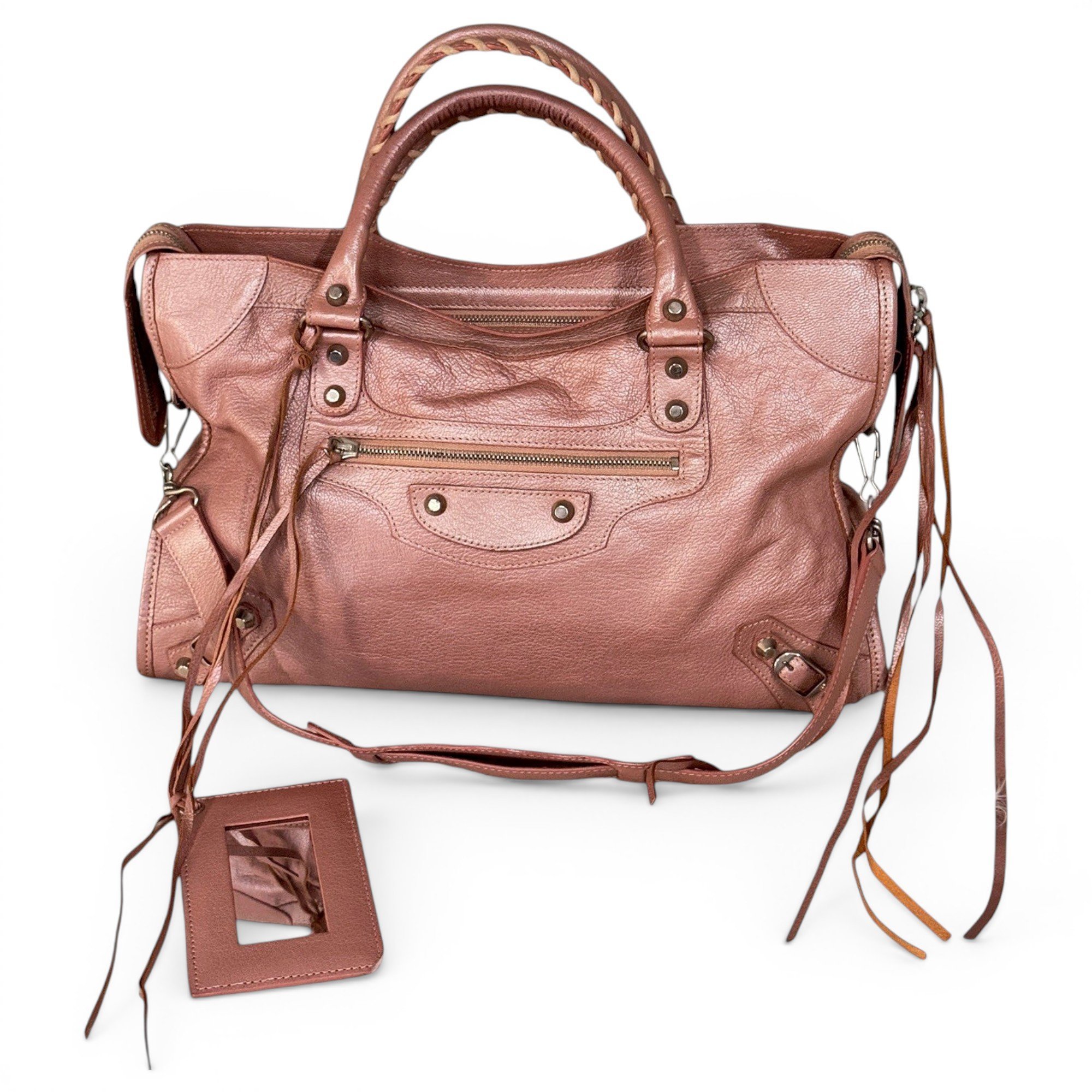 City leather handbag
