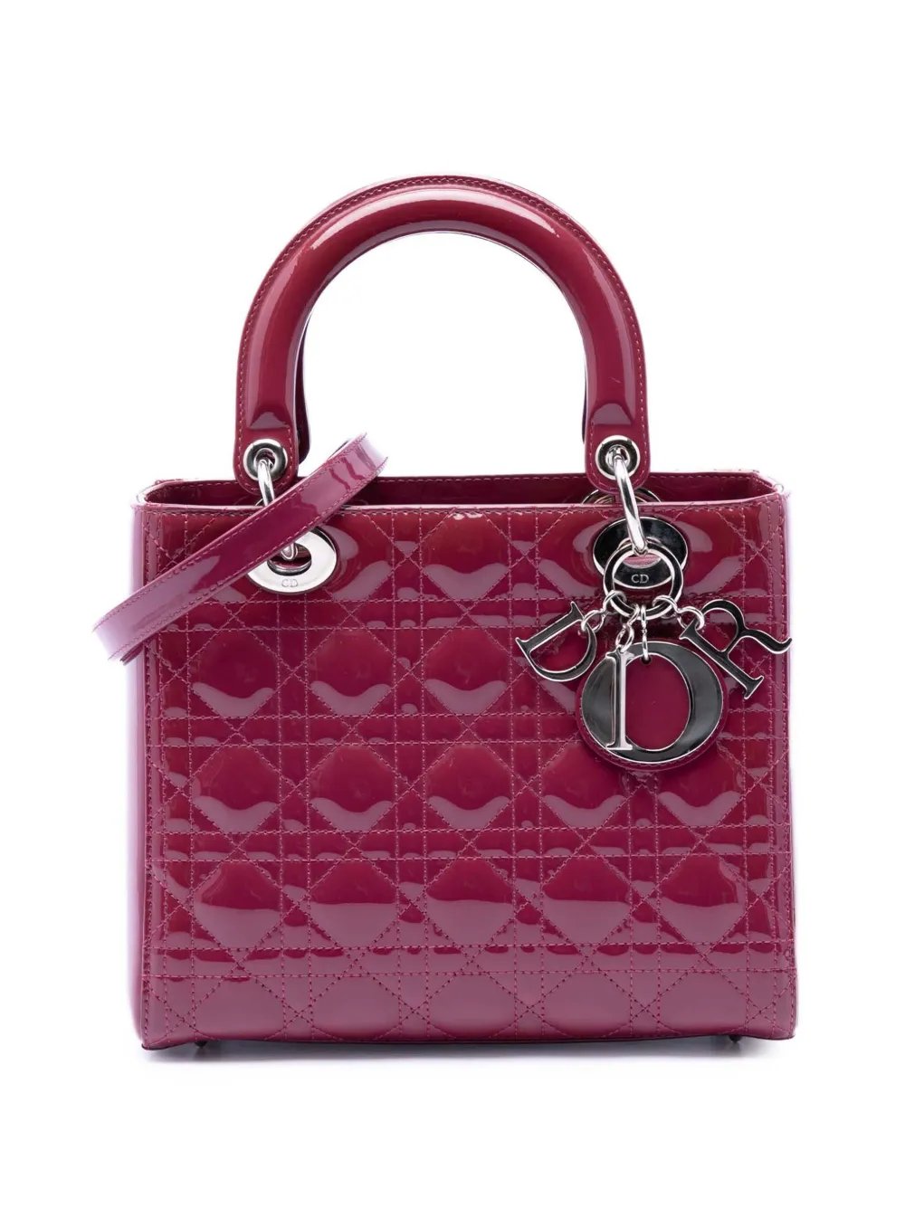 2012 Medium Patent Cannage Lady Dior satchel