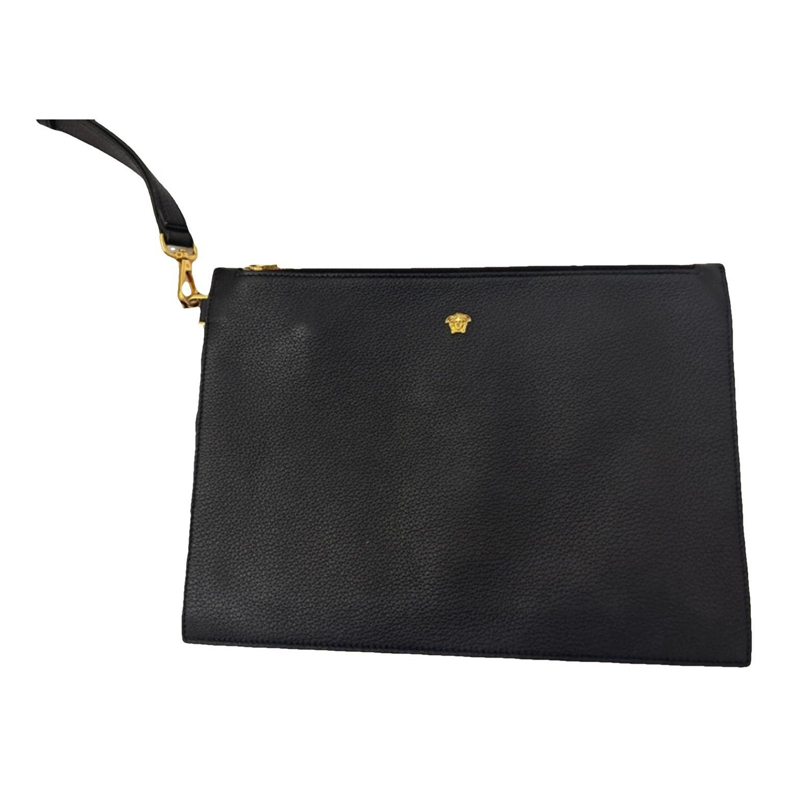 Leather clutch bag